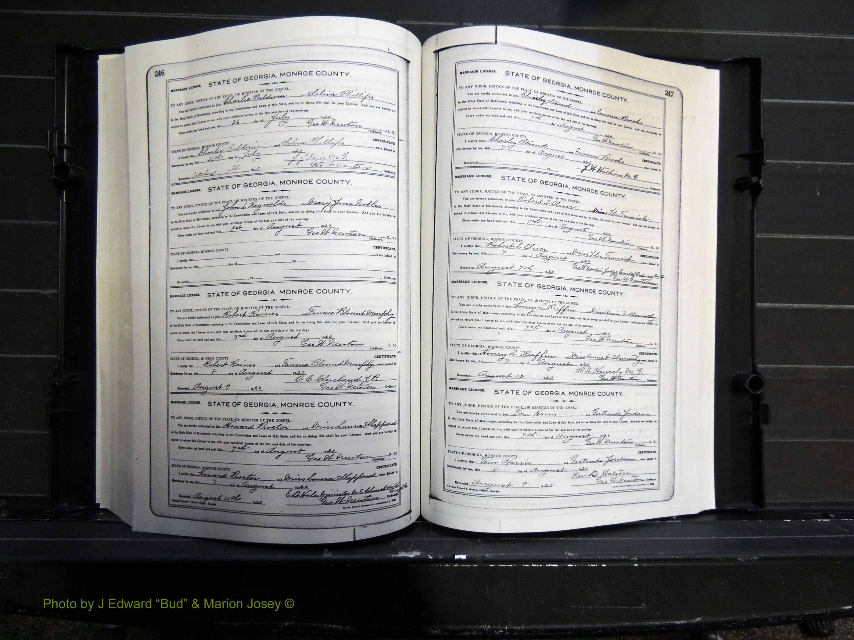 Monroe Co, GA, Marriages, Book I, 1917-1922 pg 246-247.JPG