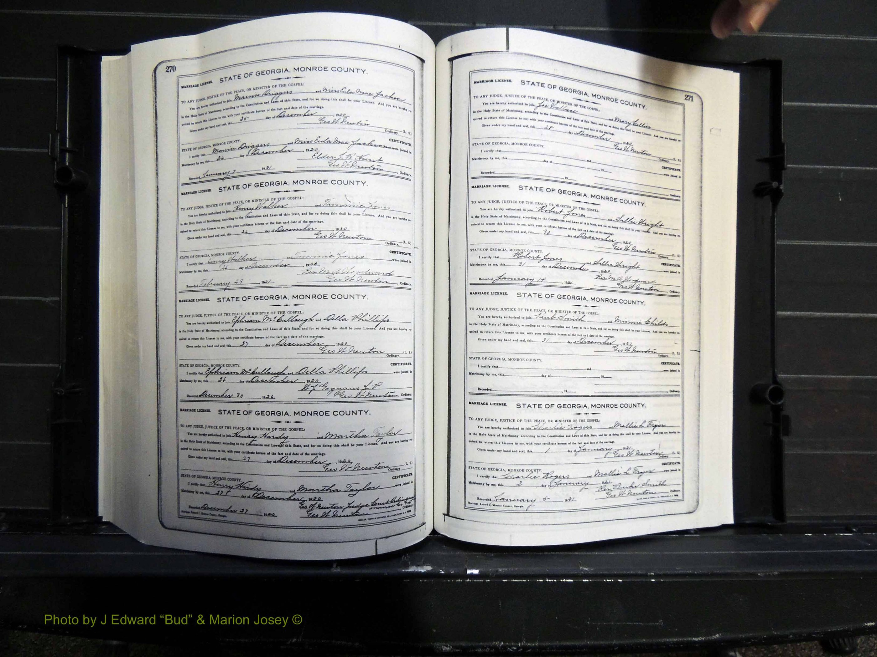 Monroe Co, GA, Marriages, Book I, 1917-1922 pg 270-271.JPG