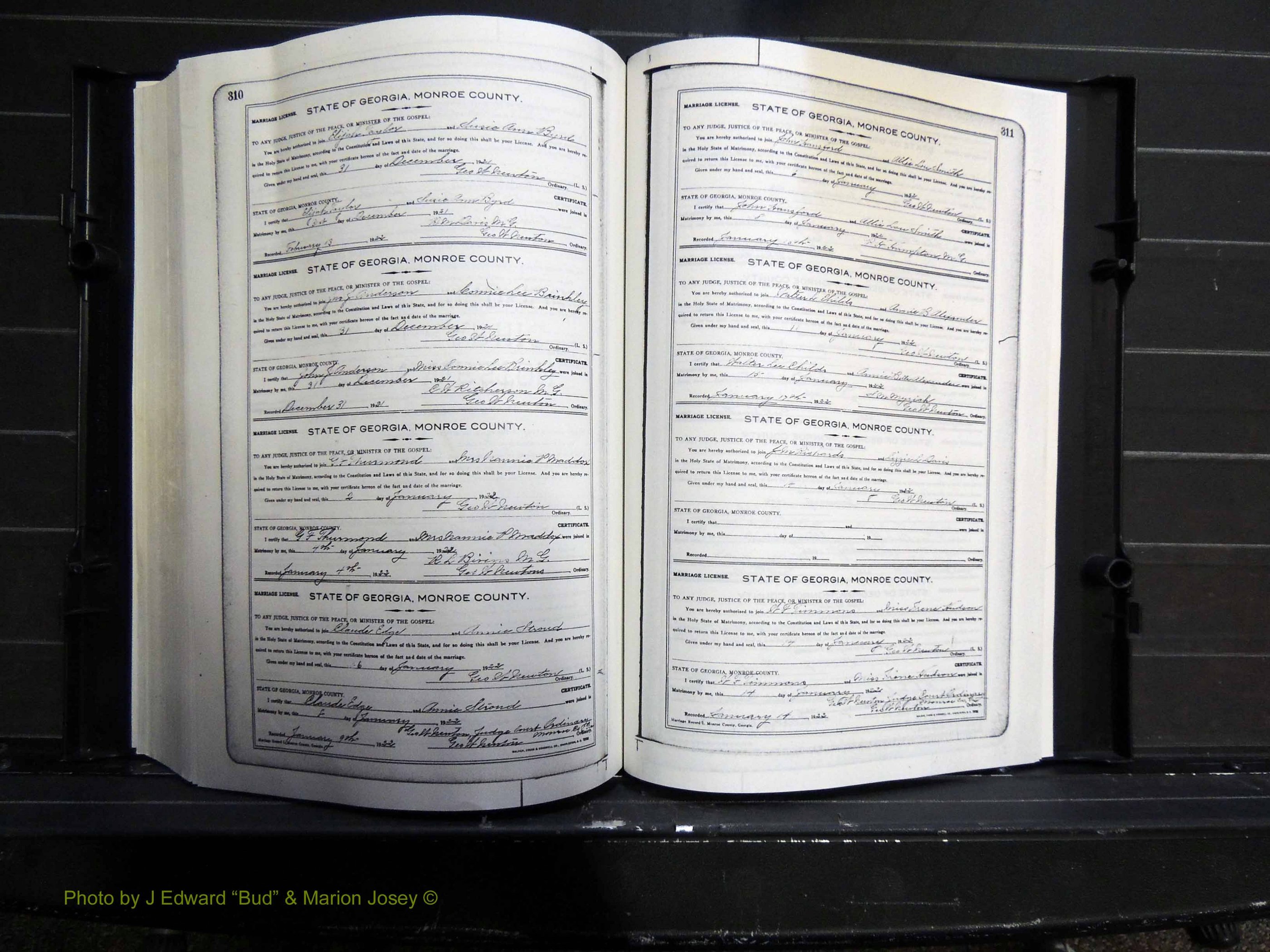Monroe Co, GA, Marriages, Book I, 1917-1922 pg 310-311.JPG