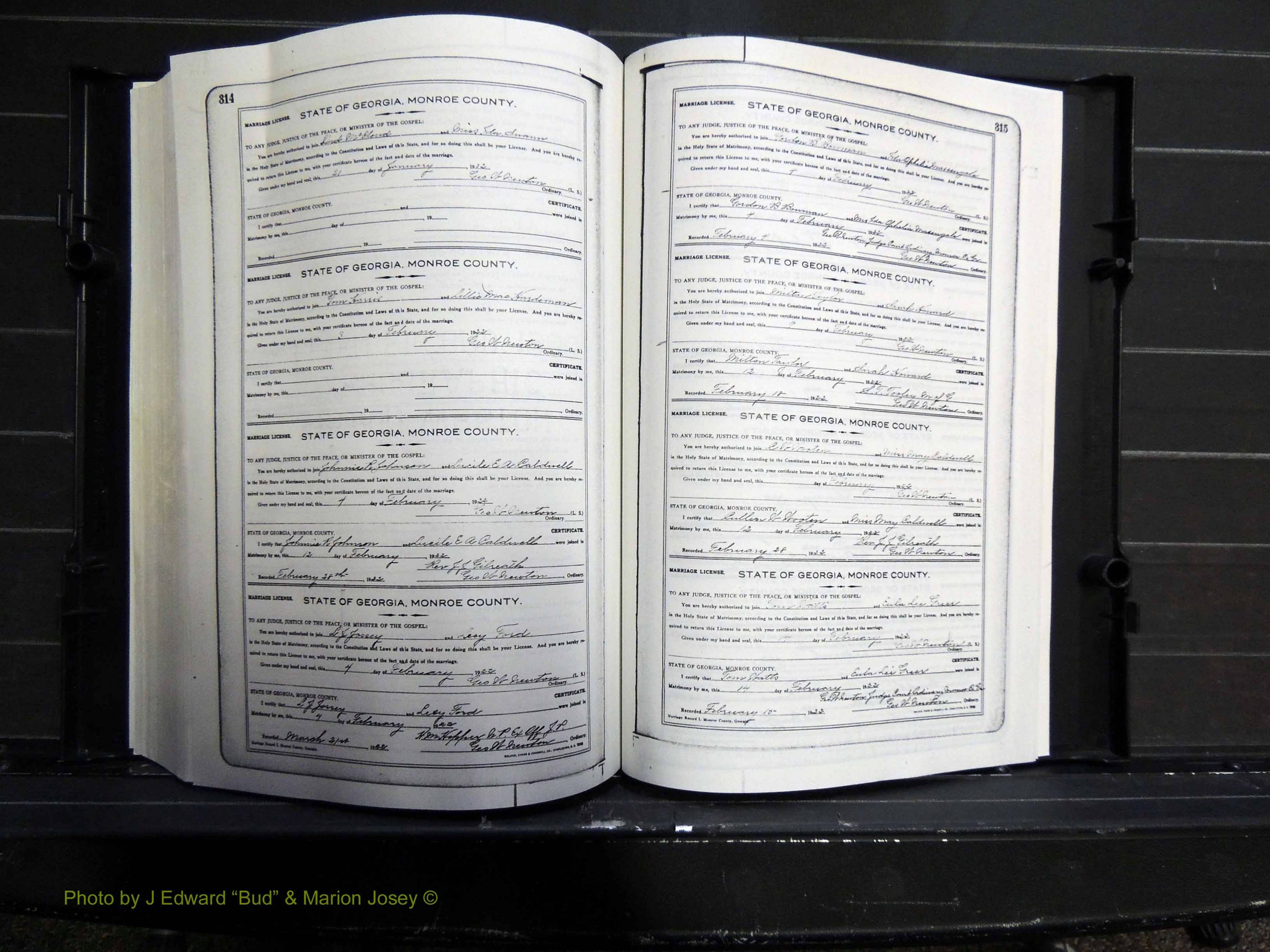 Monroe Co, GA, Marriages, Book I, 1917-1922 pg 314-315.JPG