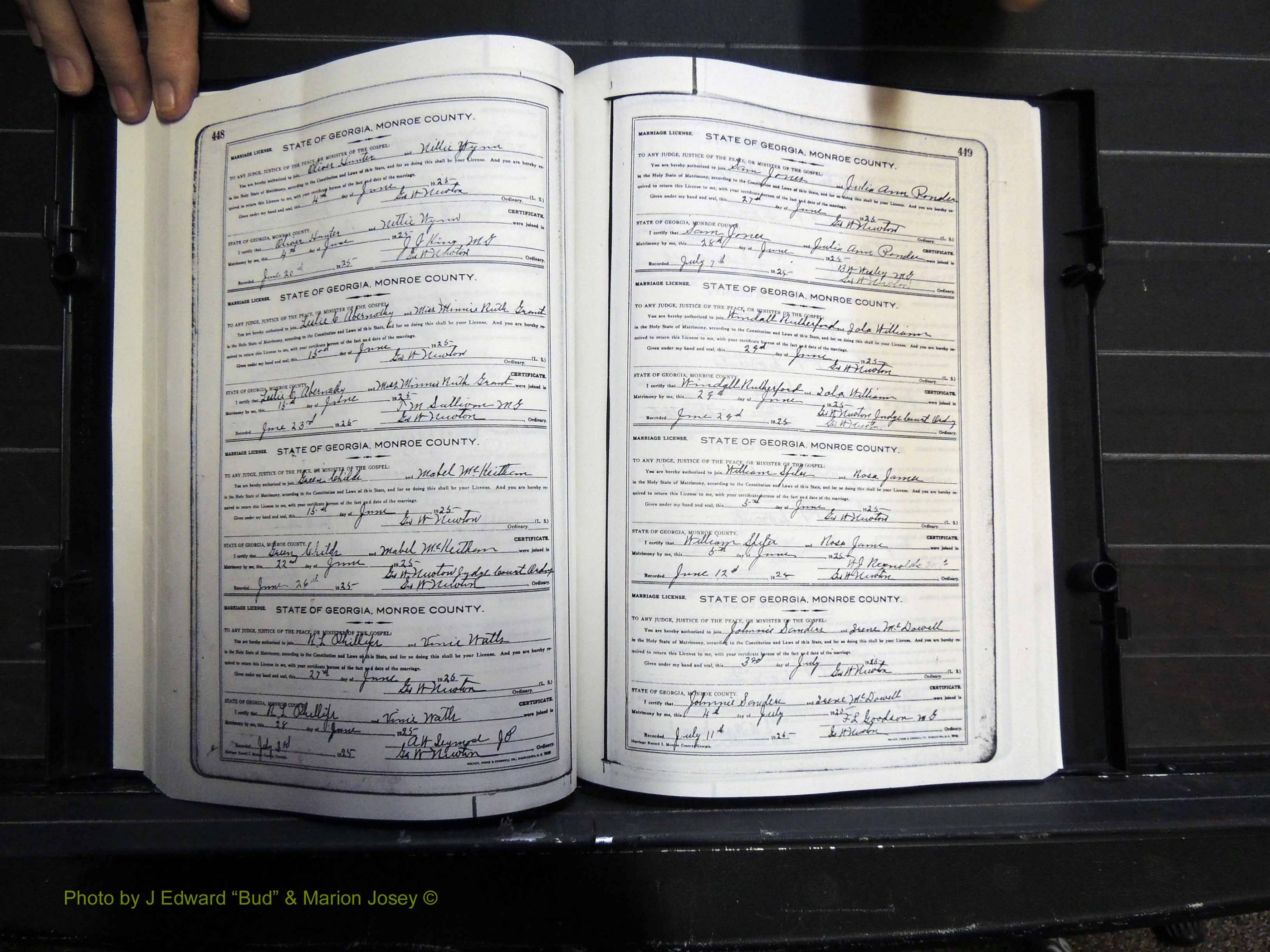 Monroe Co, GA, Marriages, Book I2, 1922-1929 pg 448-449.JPG
