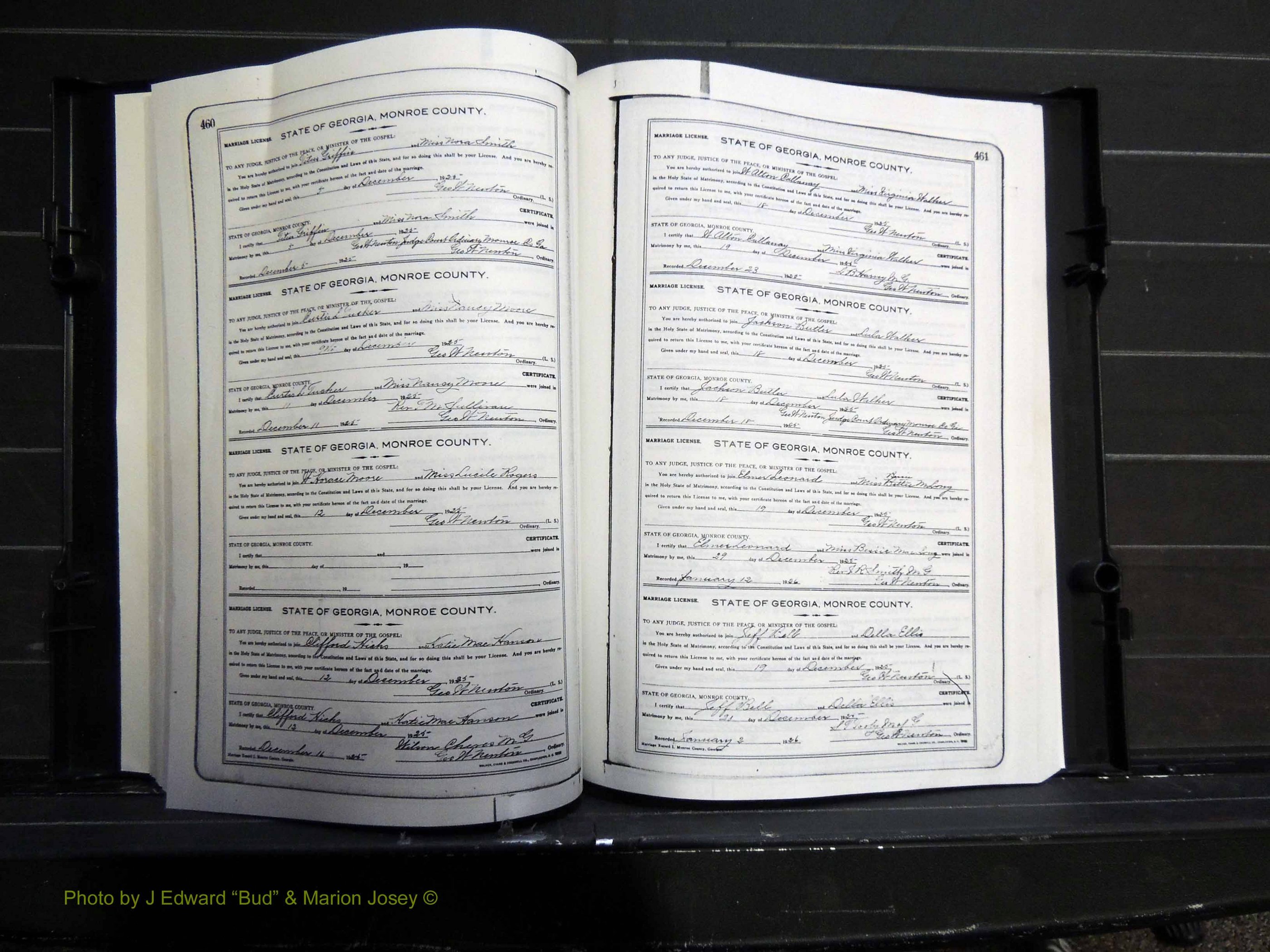 Monroe Co, GA, Marriages, Book I2, 1922-1929 pg 460-461.JPG