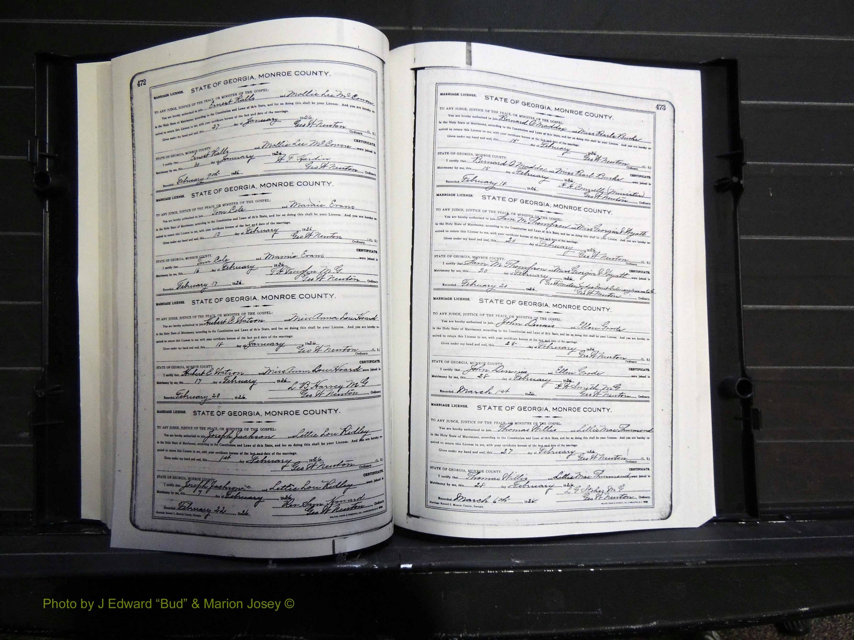 Monroe Co, GA, Marriages, Book I2, 1922-1929 pg 472-473.JPG