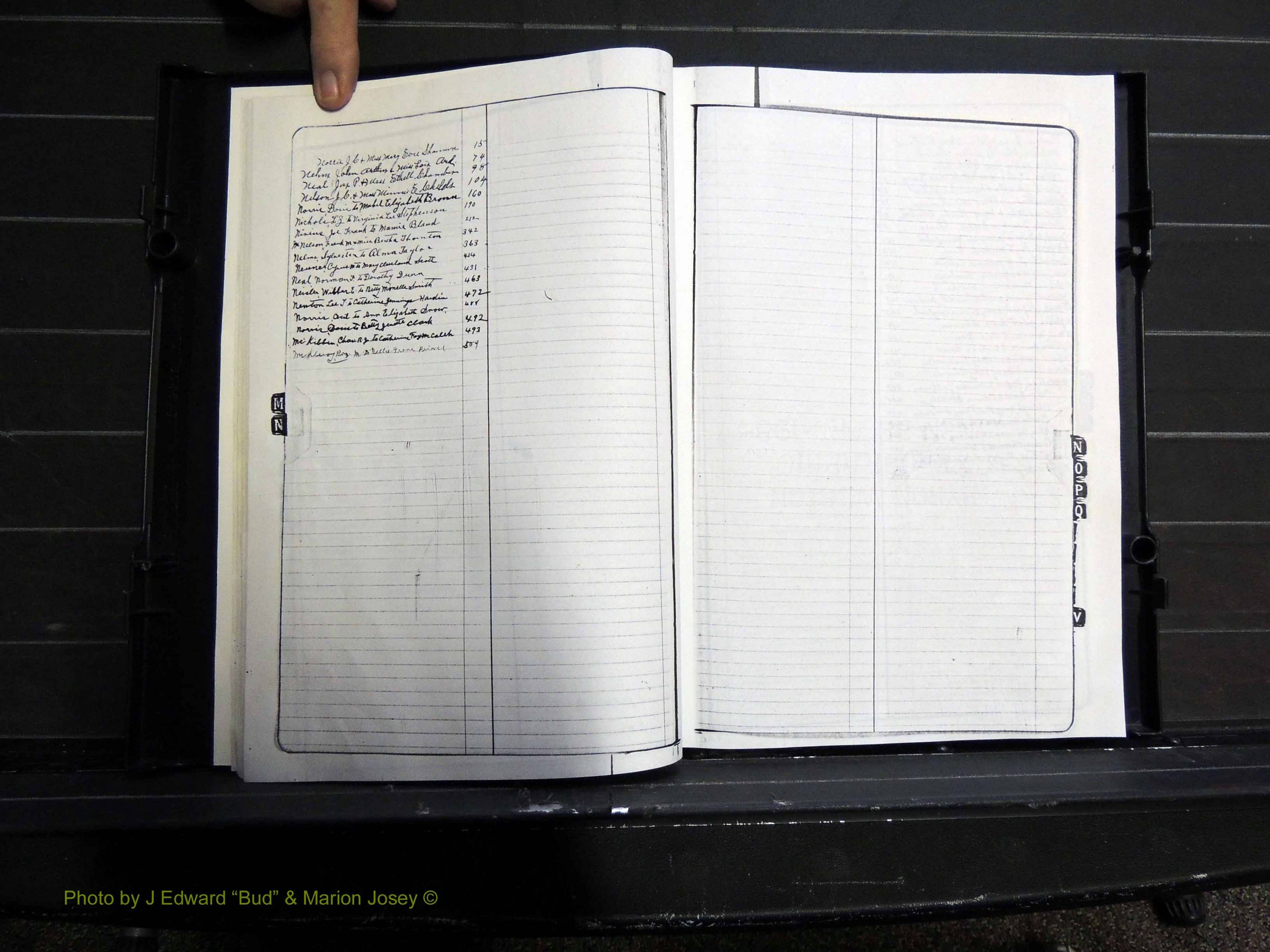 Monroe Co, GA, Marriages, Book J, 1929-1938 Index N.JPG