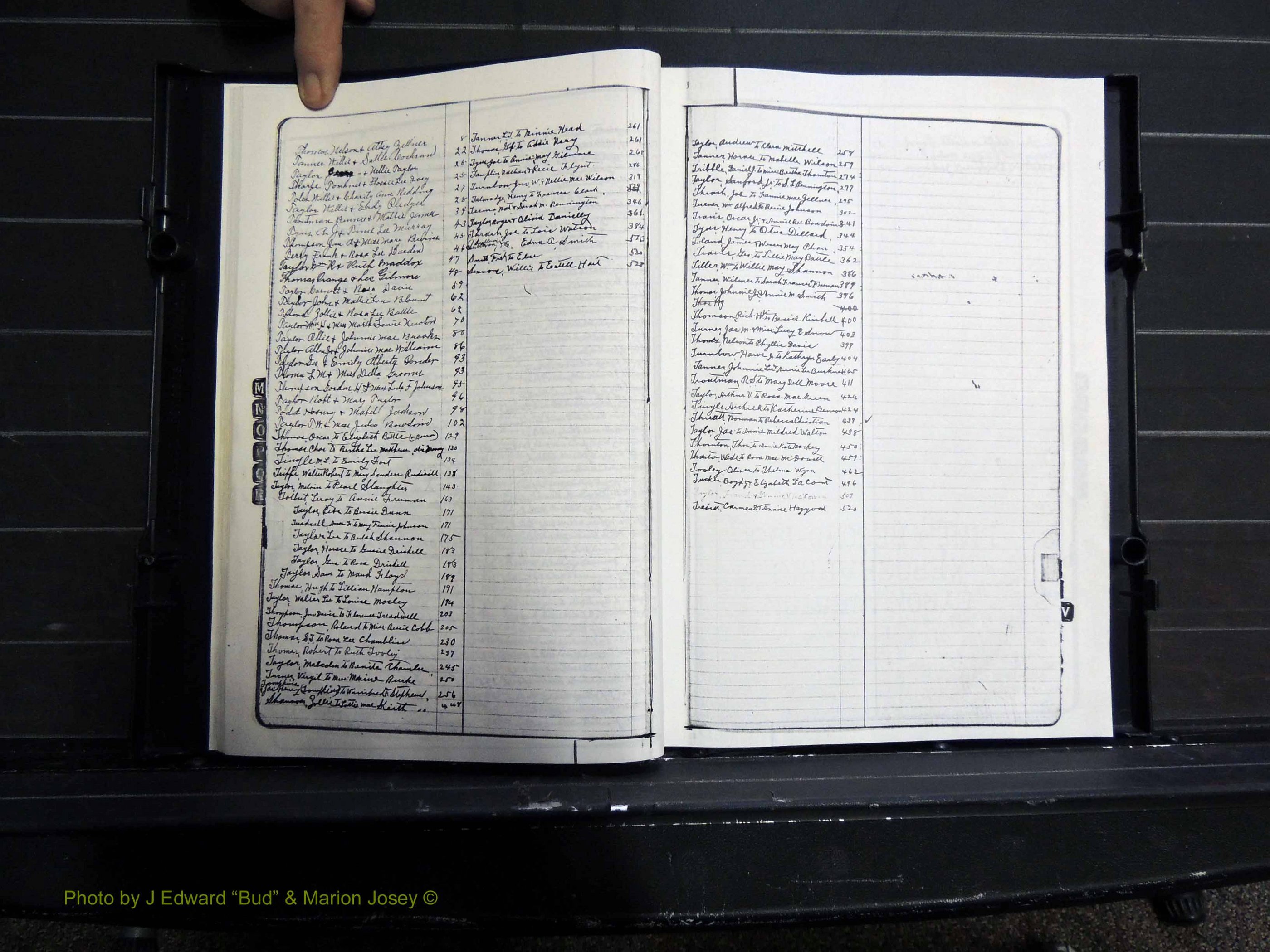 Monroe Co, GA, Marriages, Book J, 1929-1938 Index T.JPG