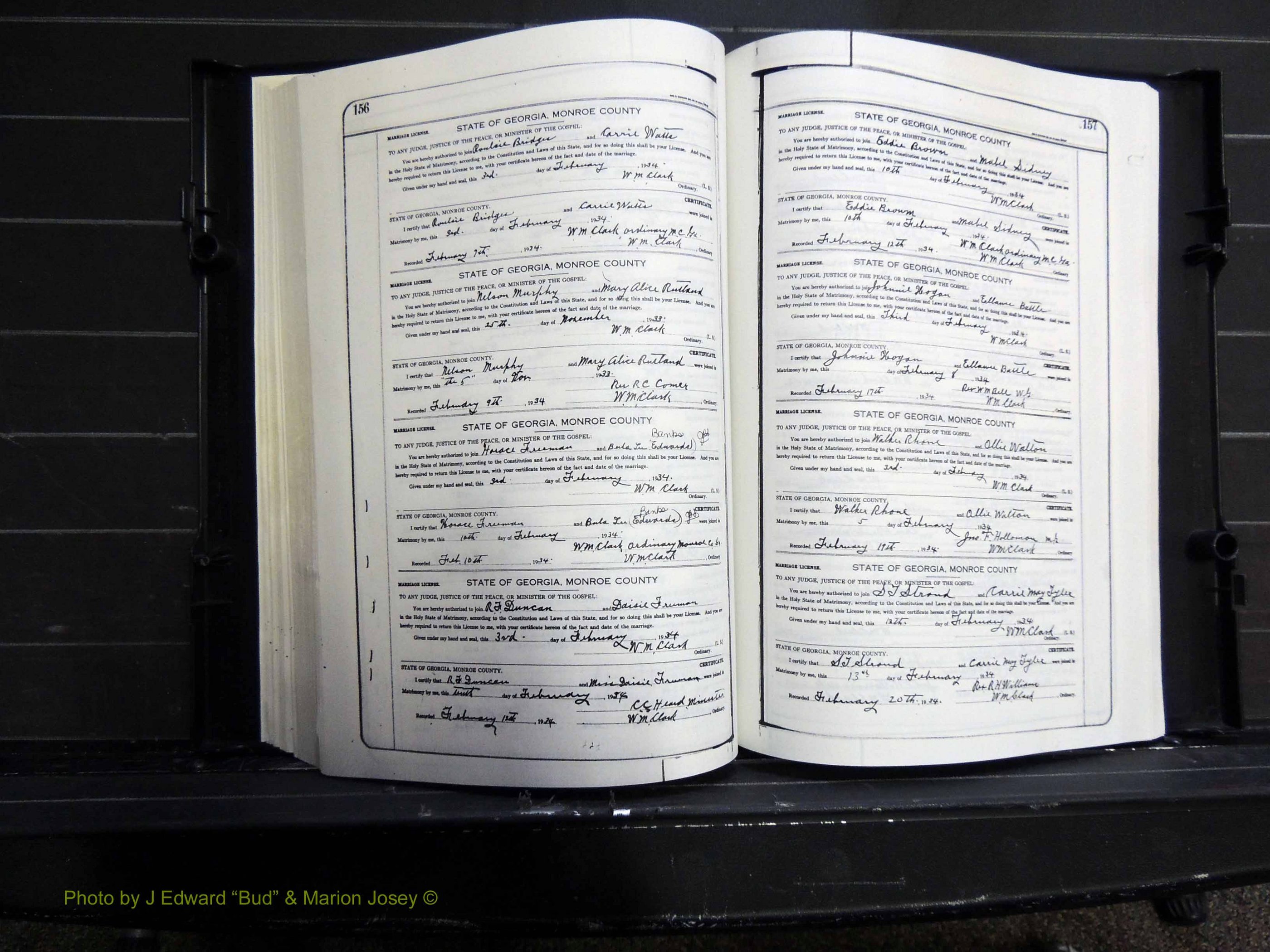 Monroe Co, GA, Marriages, Book J, 1929-1938 pg 156-157.JPG
