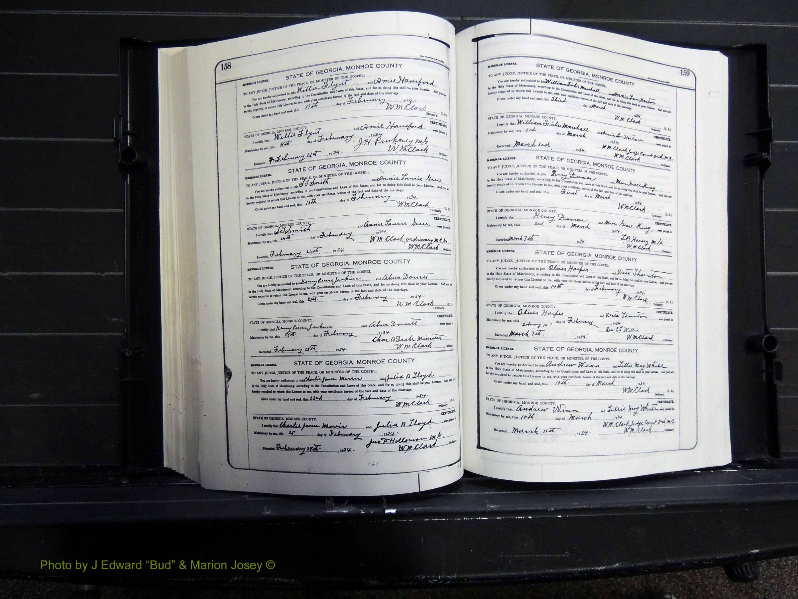 Monroe Co, GA, Marriages, Book J, 1929-1938 pg 158-159.JPG
