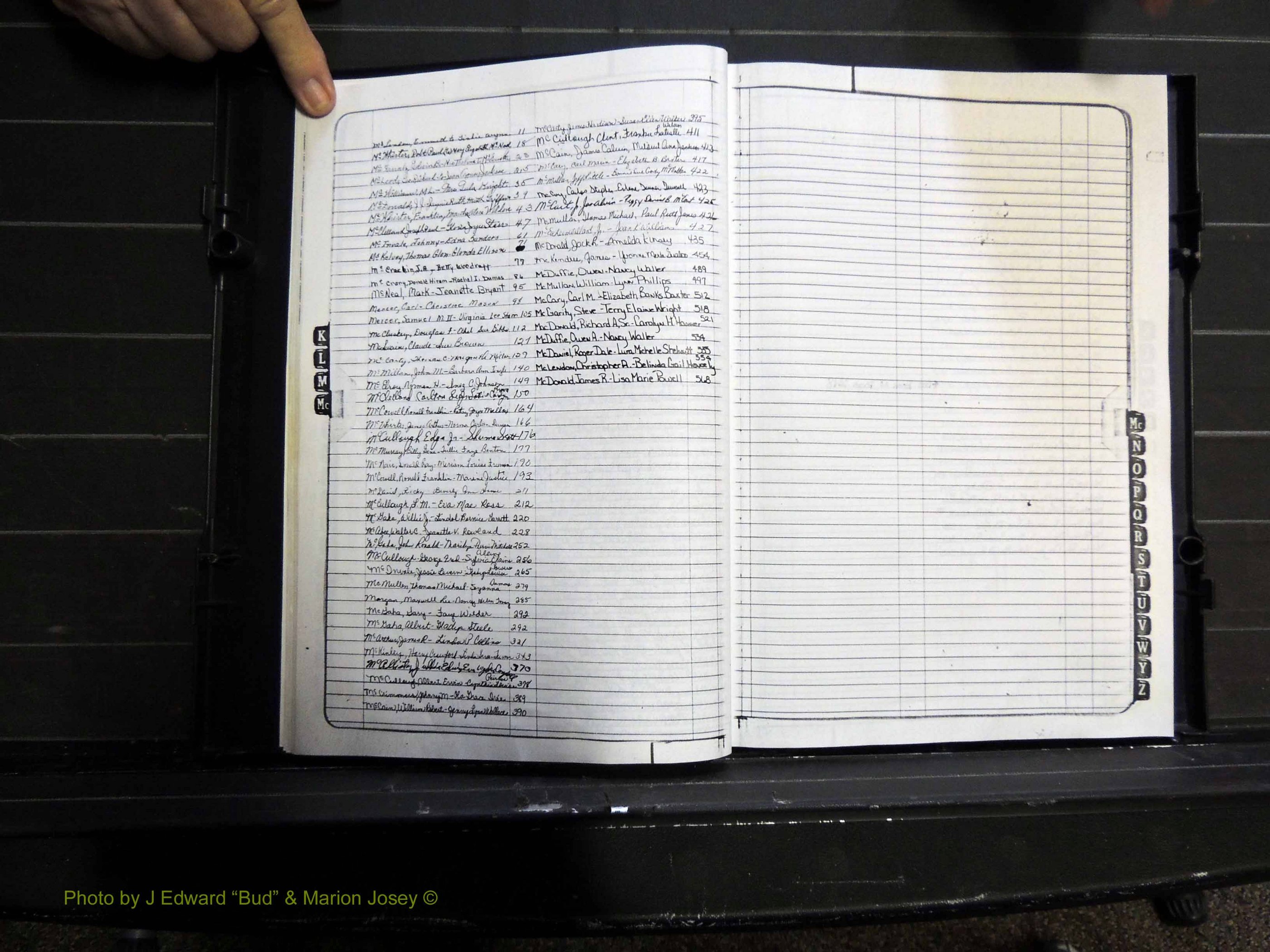 Monroe Co, GA, Marriages, Book K, 1952-1975 Index Mc.JPG