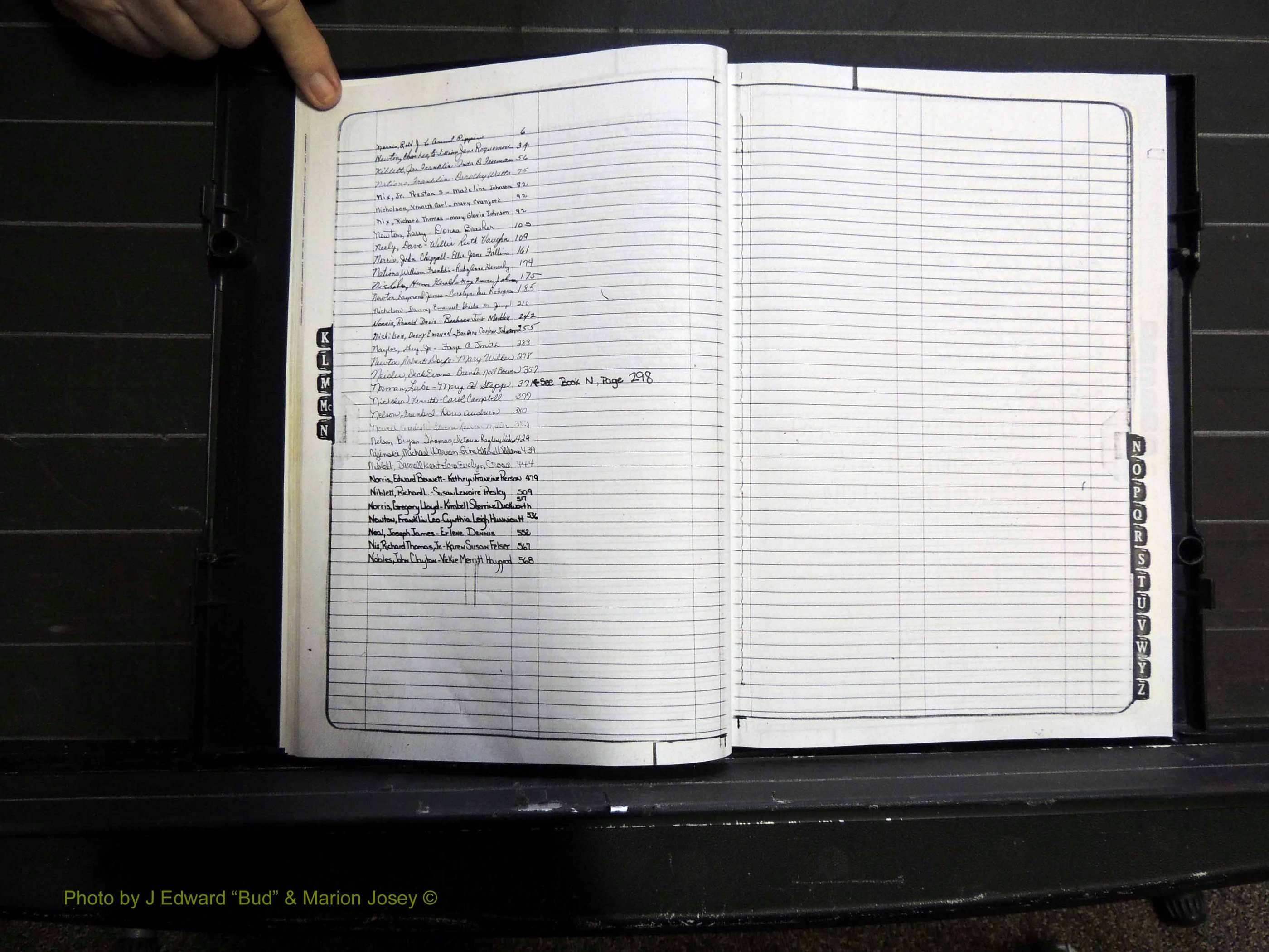 Monroe Co, GA, Marriages, Book K, 1952-1975 Index N.JPG