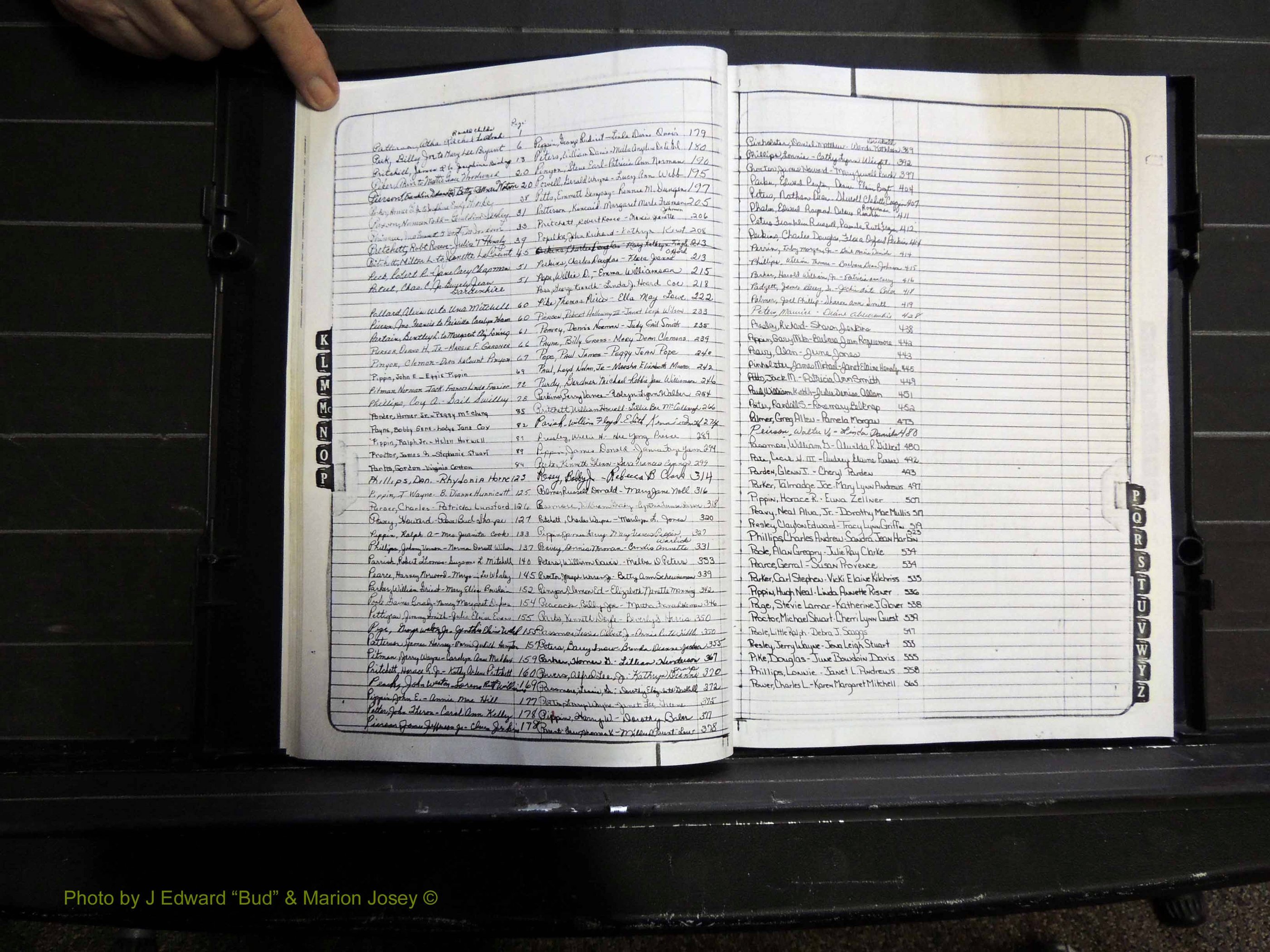 Monroe Co, GA, Marriages, Book K, 1952-1975 Index P.JPG