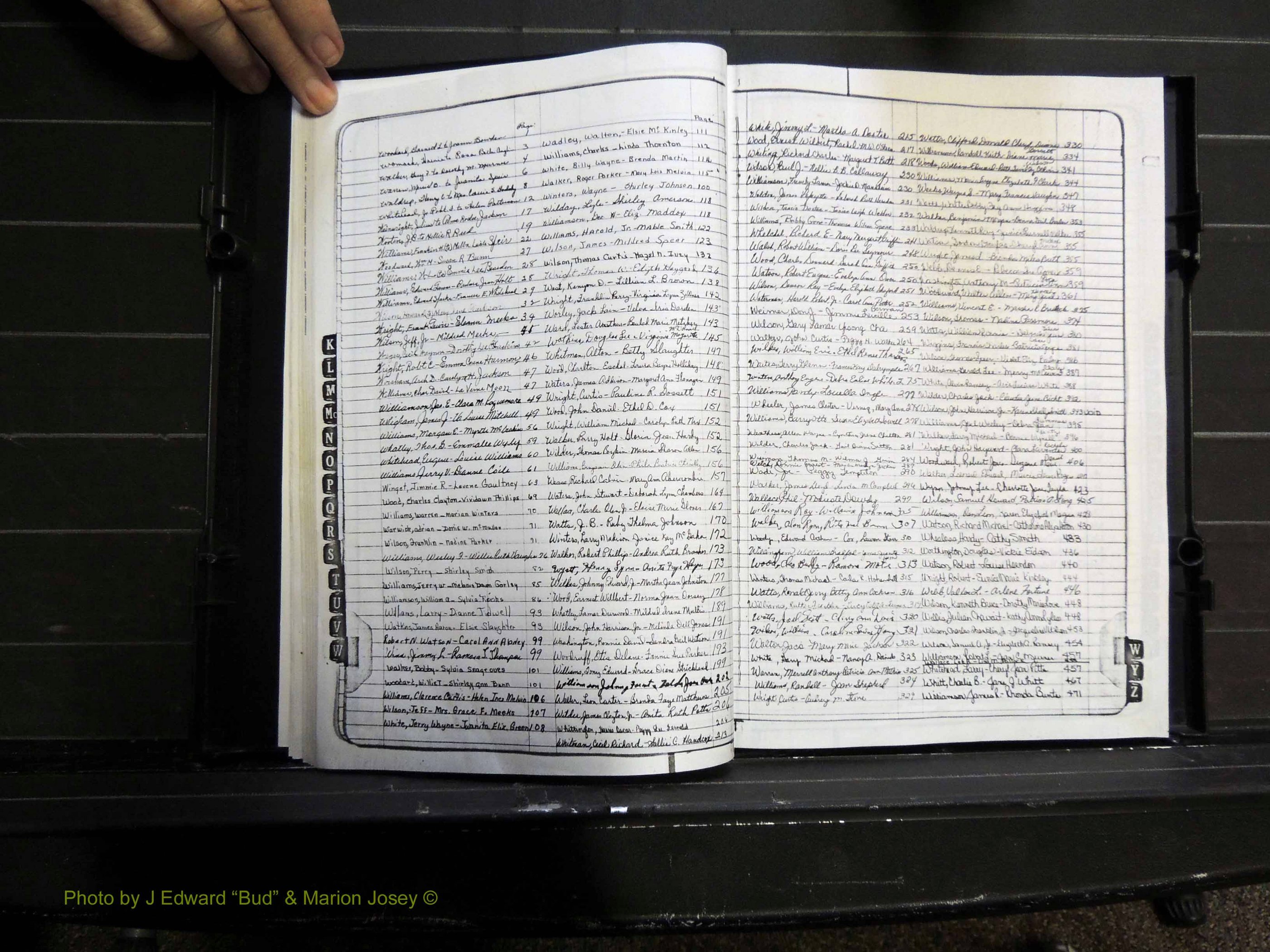 Monroe Co, GA, Marriages, Book K, 1952-1975 Index W.JPG