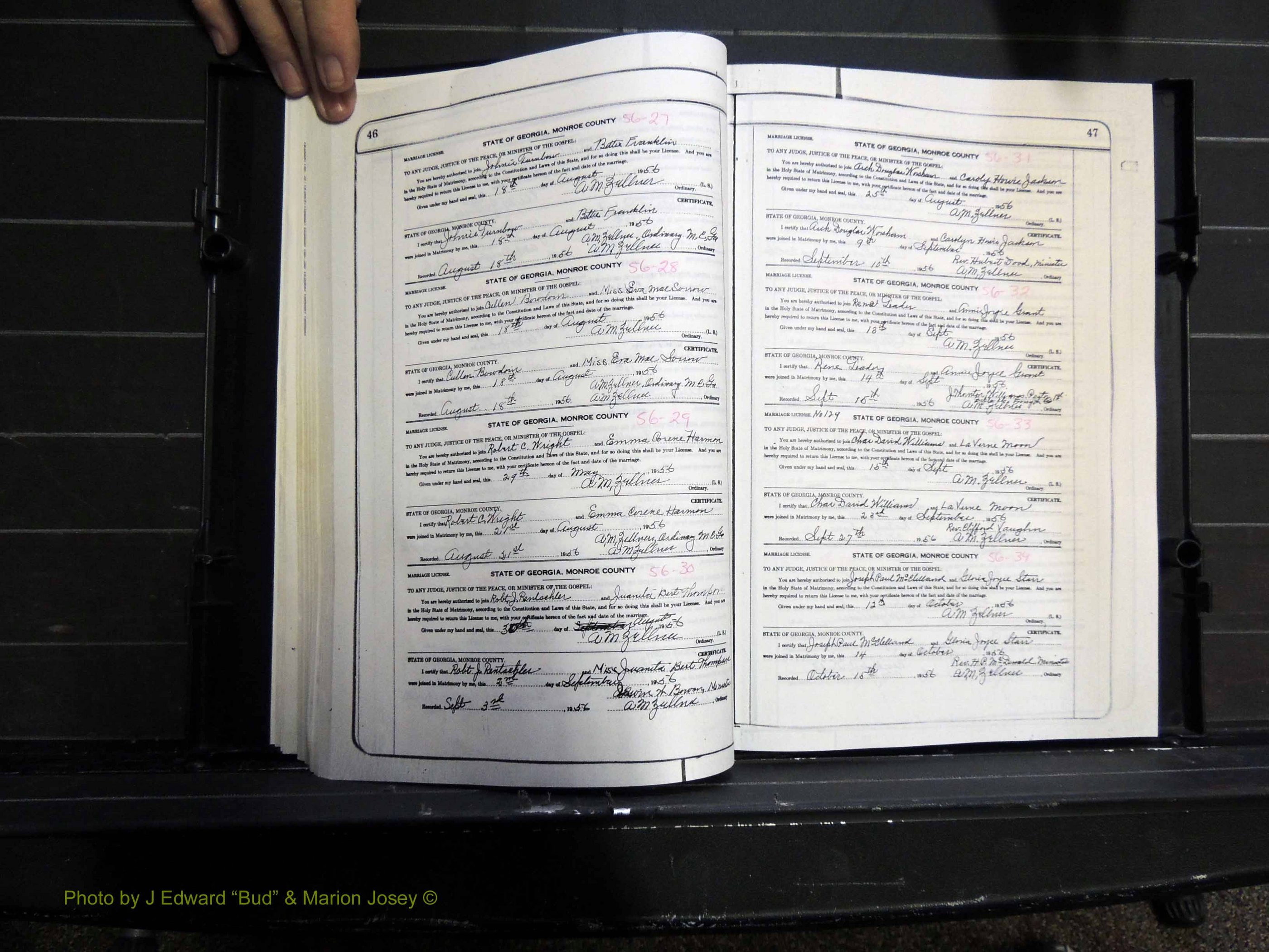 Monroe Co, GA, Marriages, Book K, 1952-1975 pg 046-047.JPG