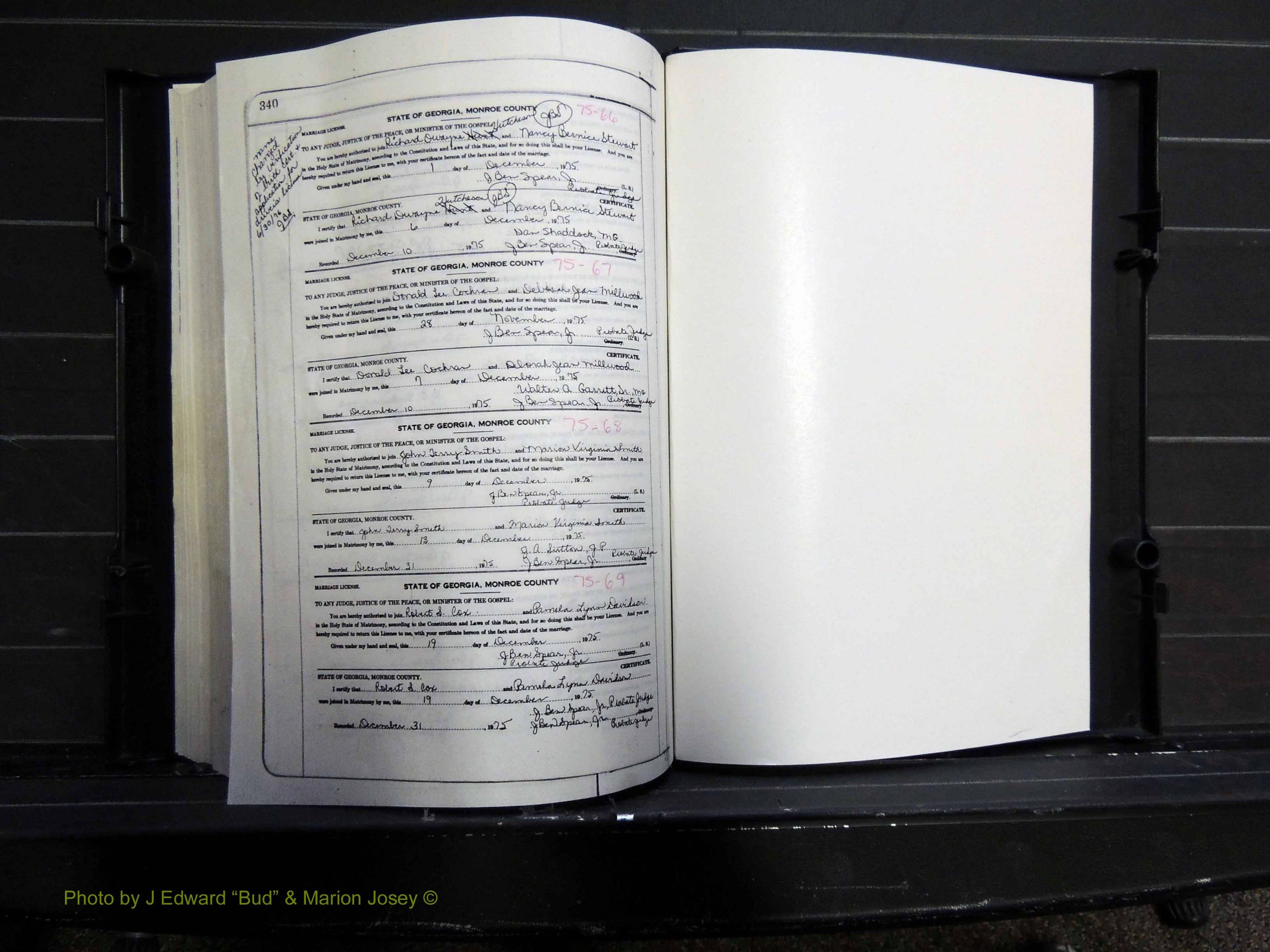 Monroe Co, GA, Marriages, Book K, 1952-1975 pg 340.JPG
