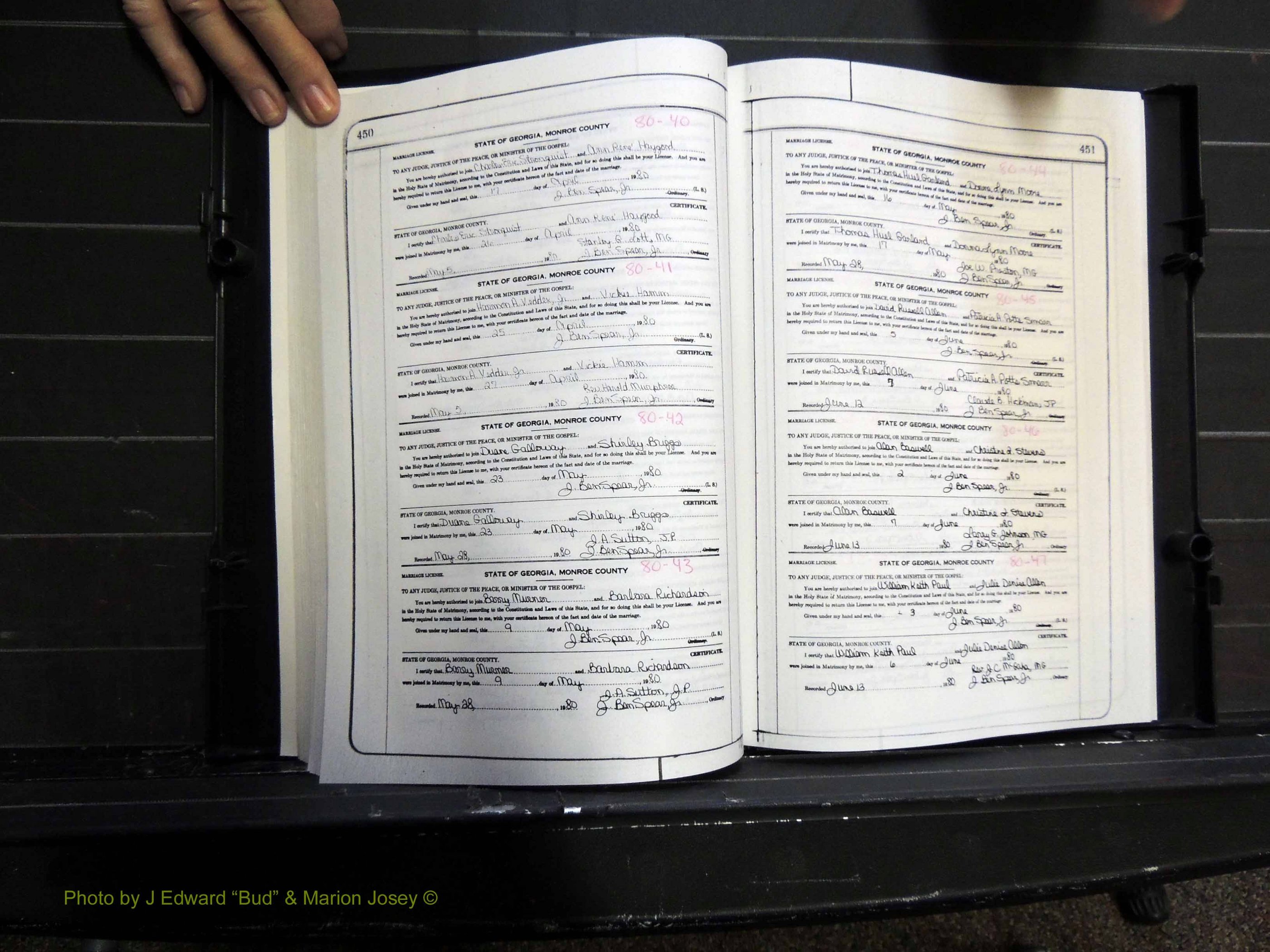 Monroe Co, GA, Marriages, Book K2, 1975-1984 pg 450-451.JPG
