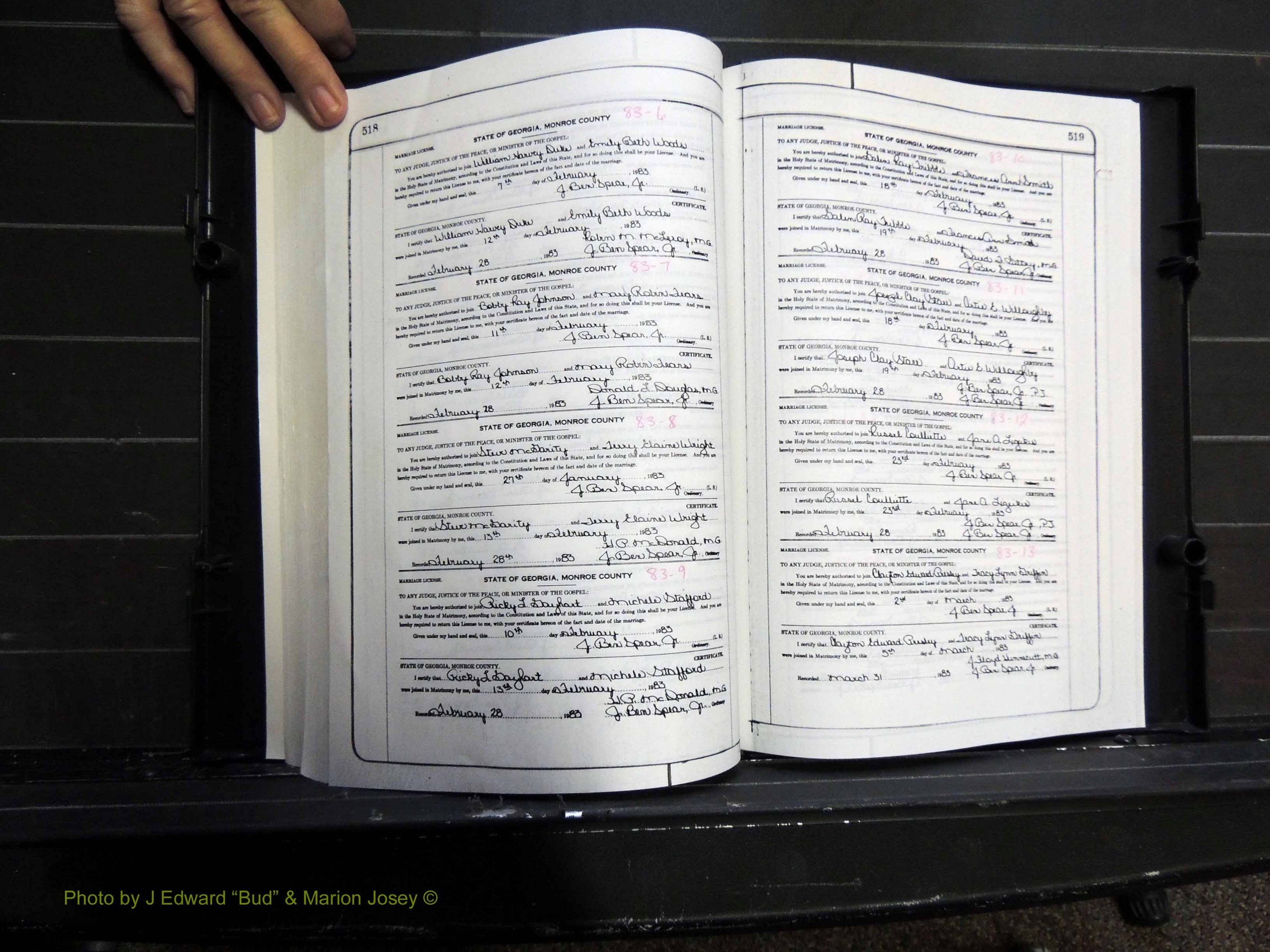 Monroe Co, GA, Marriages, Book K2, 1975-1984 pg 518-519.JPG
