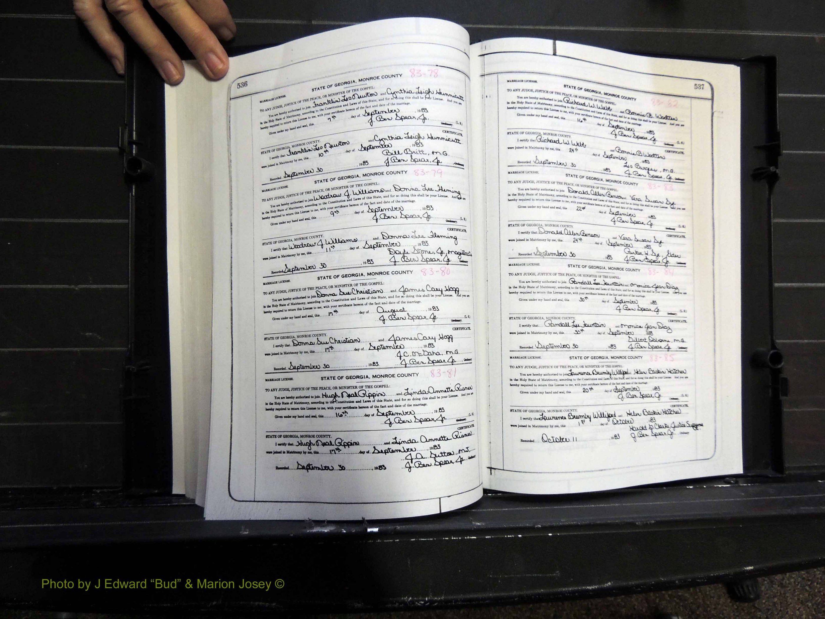 Monroe Co, GA, Marriages, Book K2, 1975-1984 pg 536-537.JPG