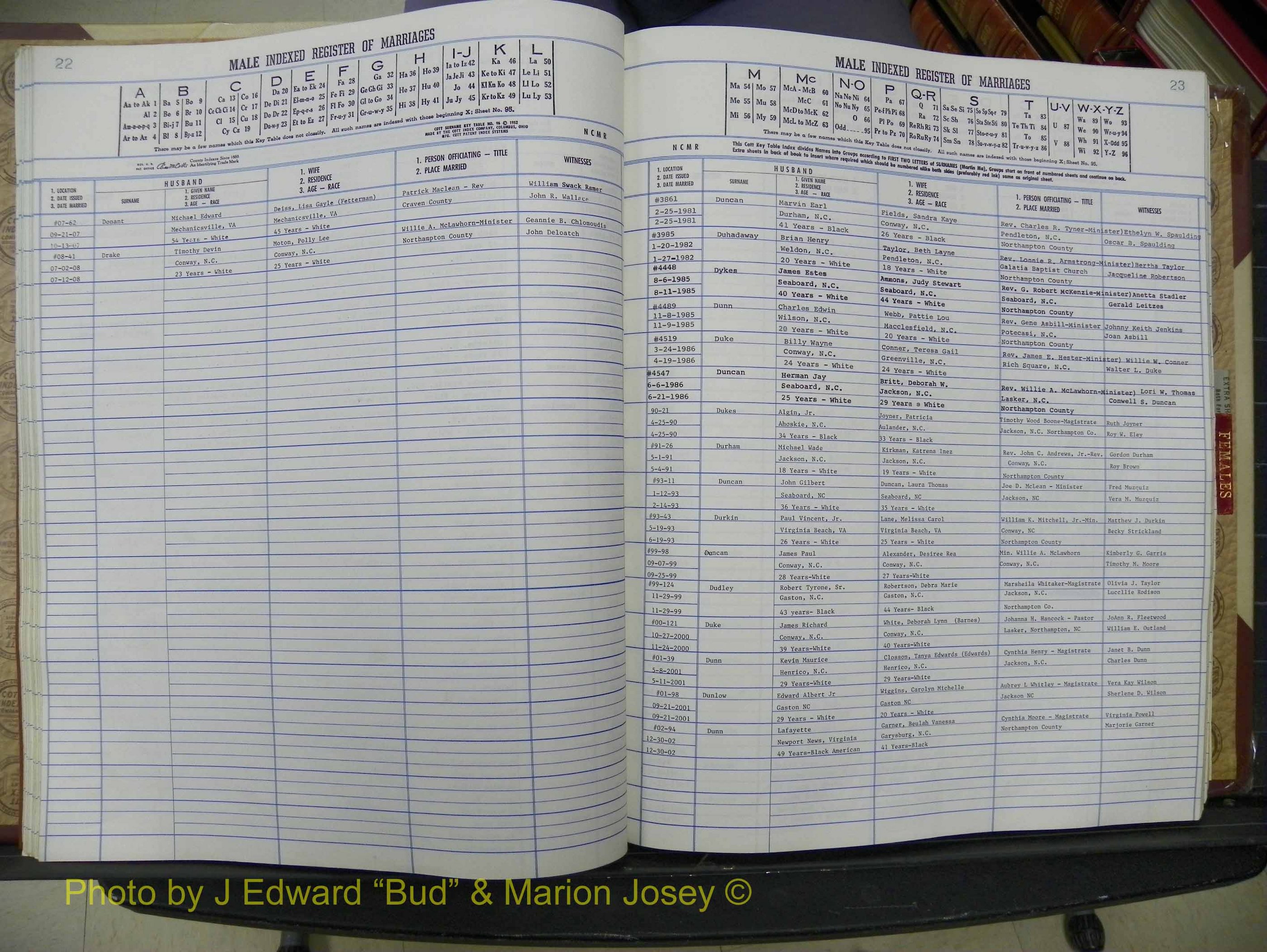 Northampton Marriages, A-Z, 1980-2009 (136).JPG