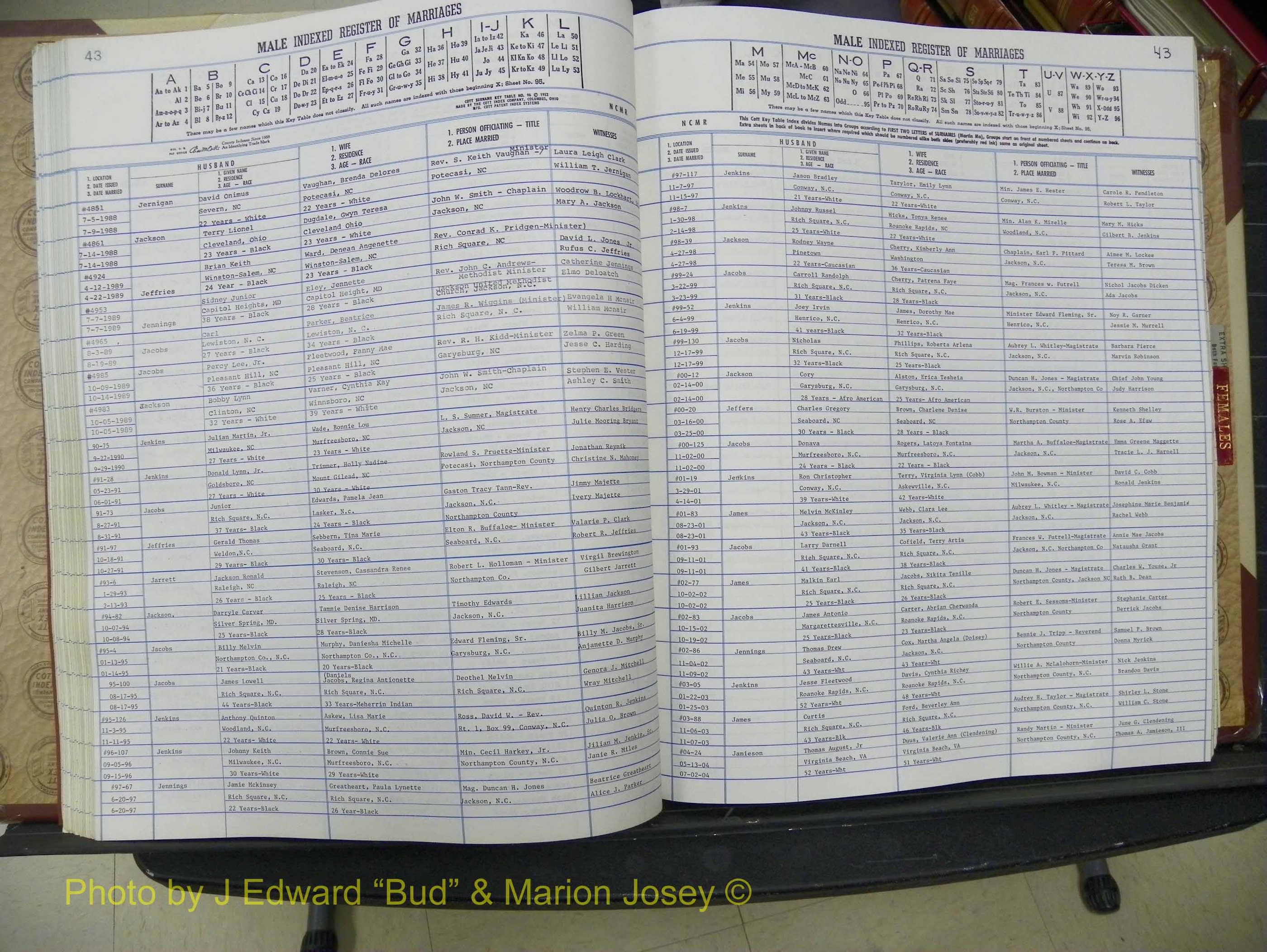 Northampton Marriages, A-Z, 1980-2009 (166).JPG