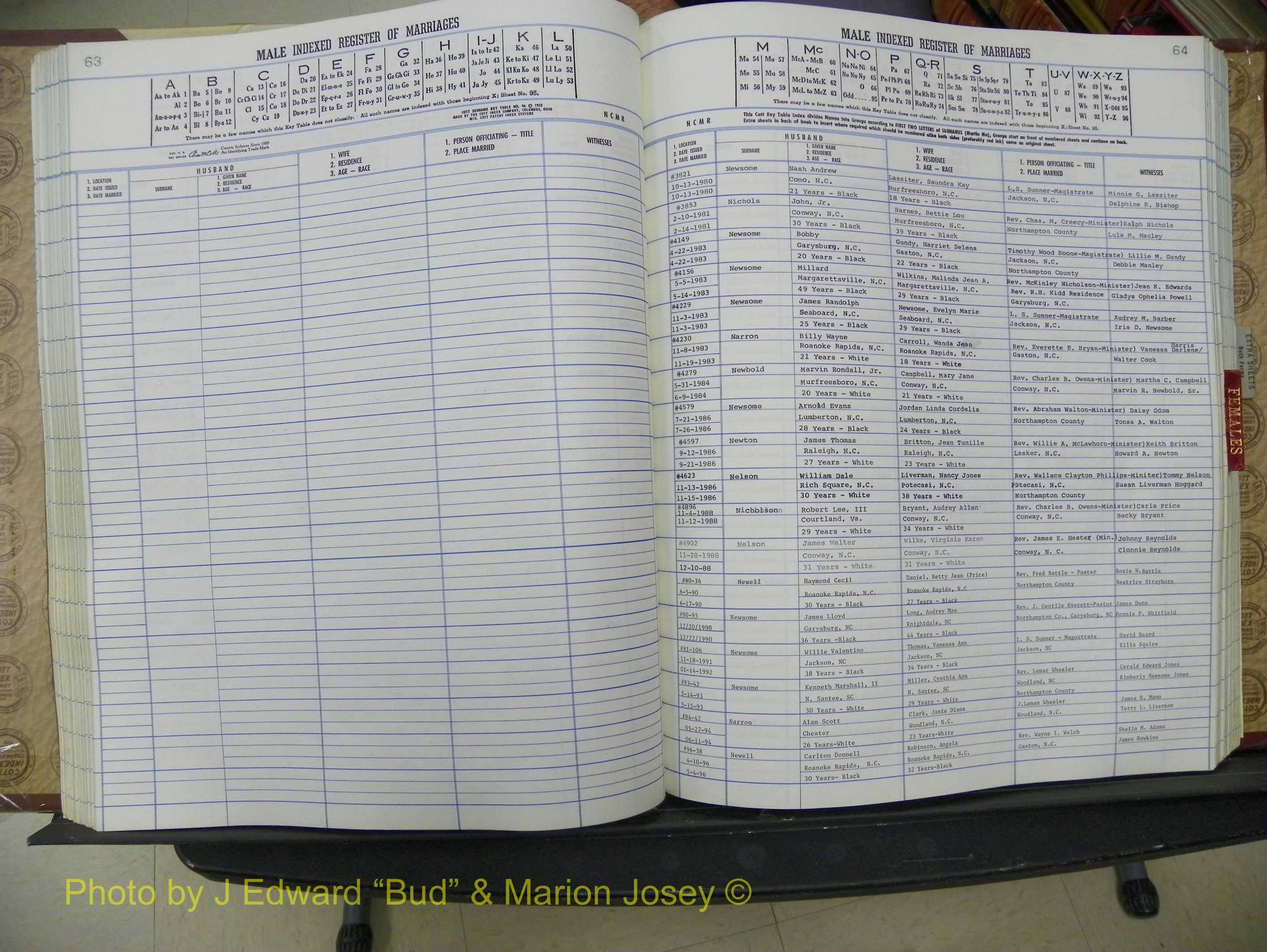 Northampton Marriages, A-Z, 1980-2009 (196).JPG