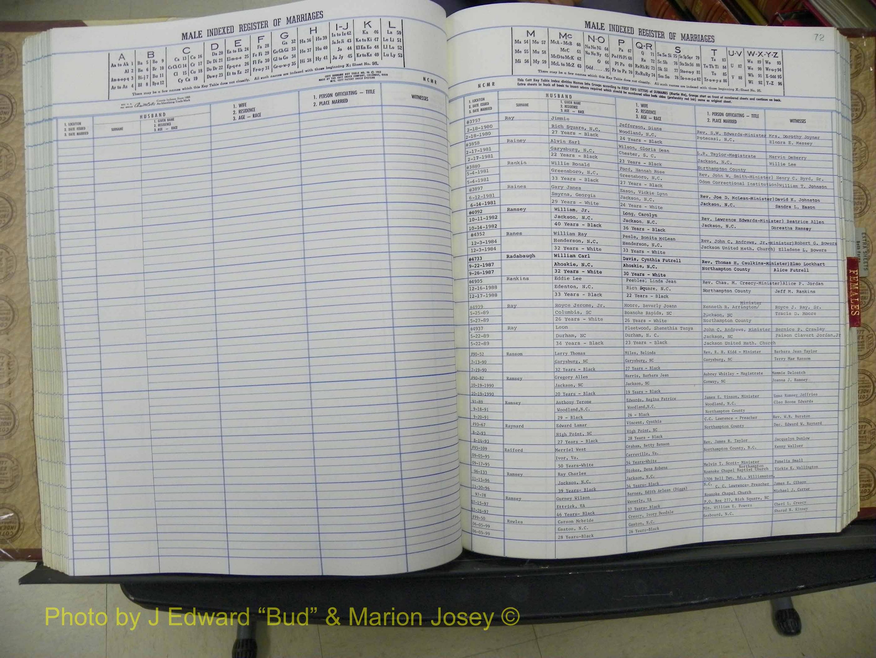 Northampton Marriages, A-Z, 1980-2009 (209).JPG