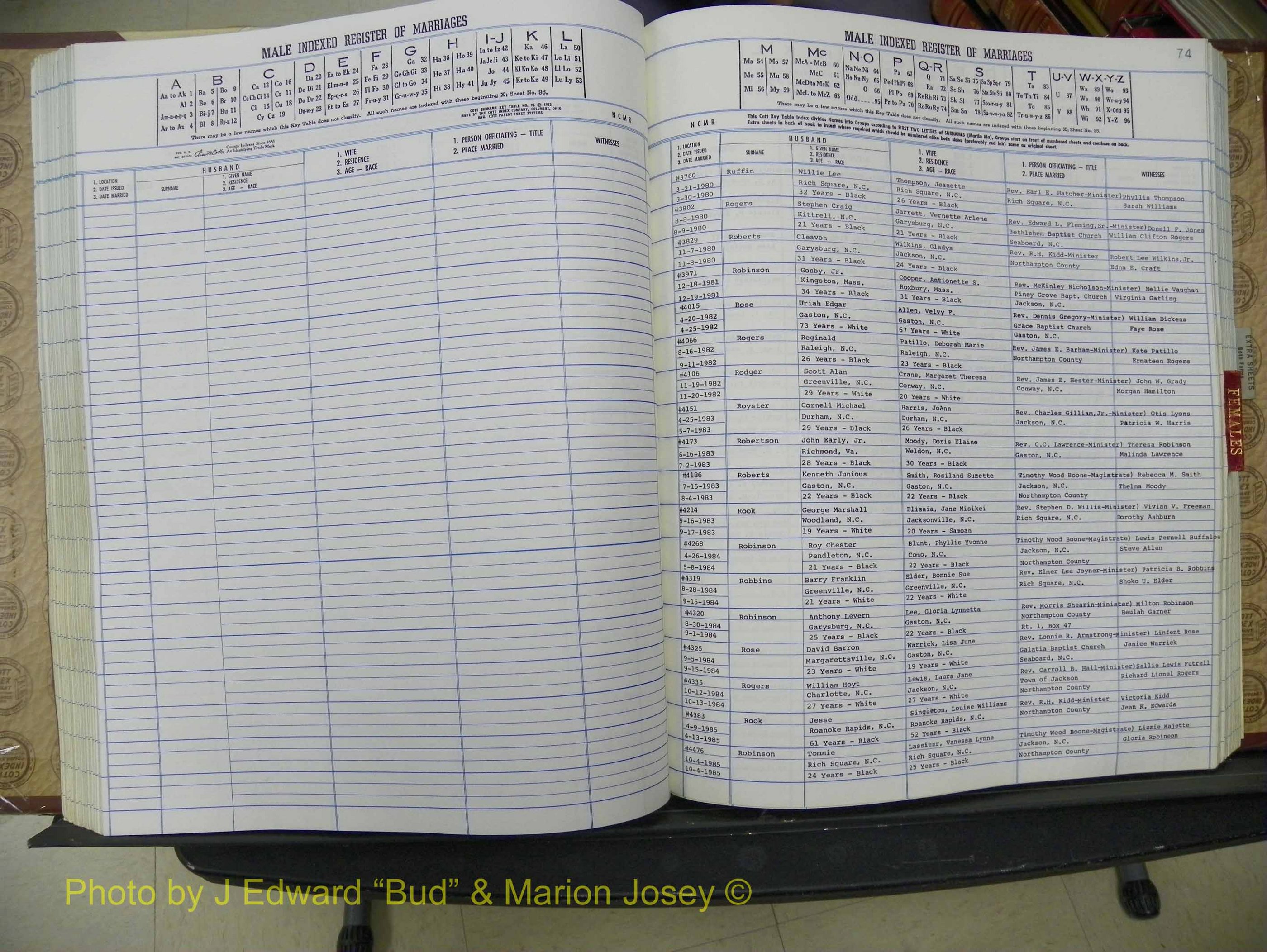 Northampton Marriages, A-Z, 1980-2009 (212).JPG