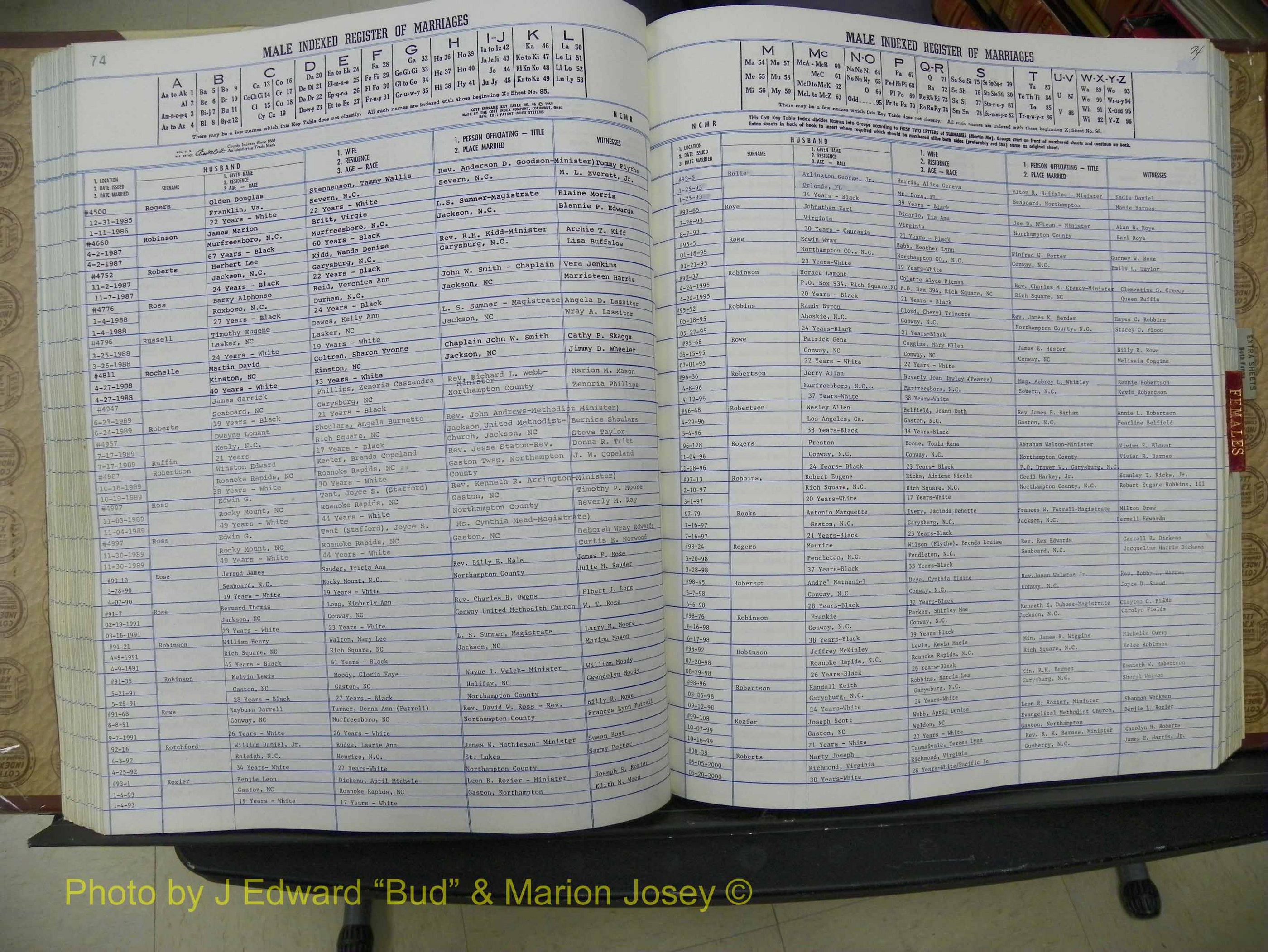 Northampton Marriages, A-Z, 1980-2009 (213).JPG