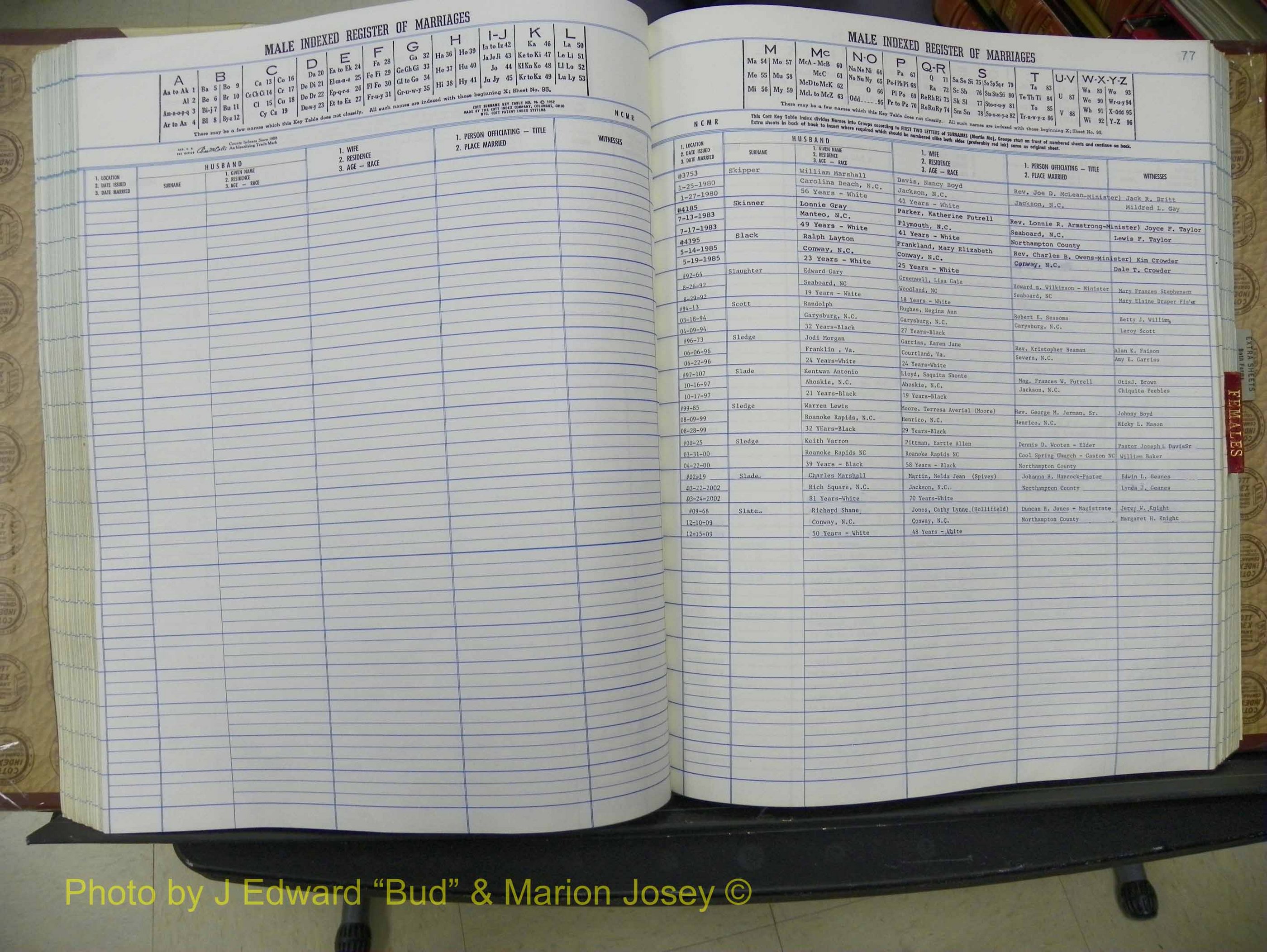Northampton Marriages, A-Z, 1980-2009 (218).JPG