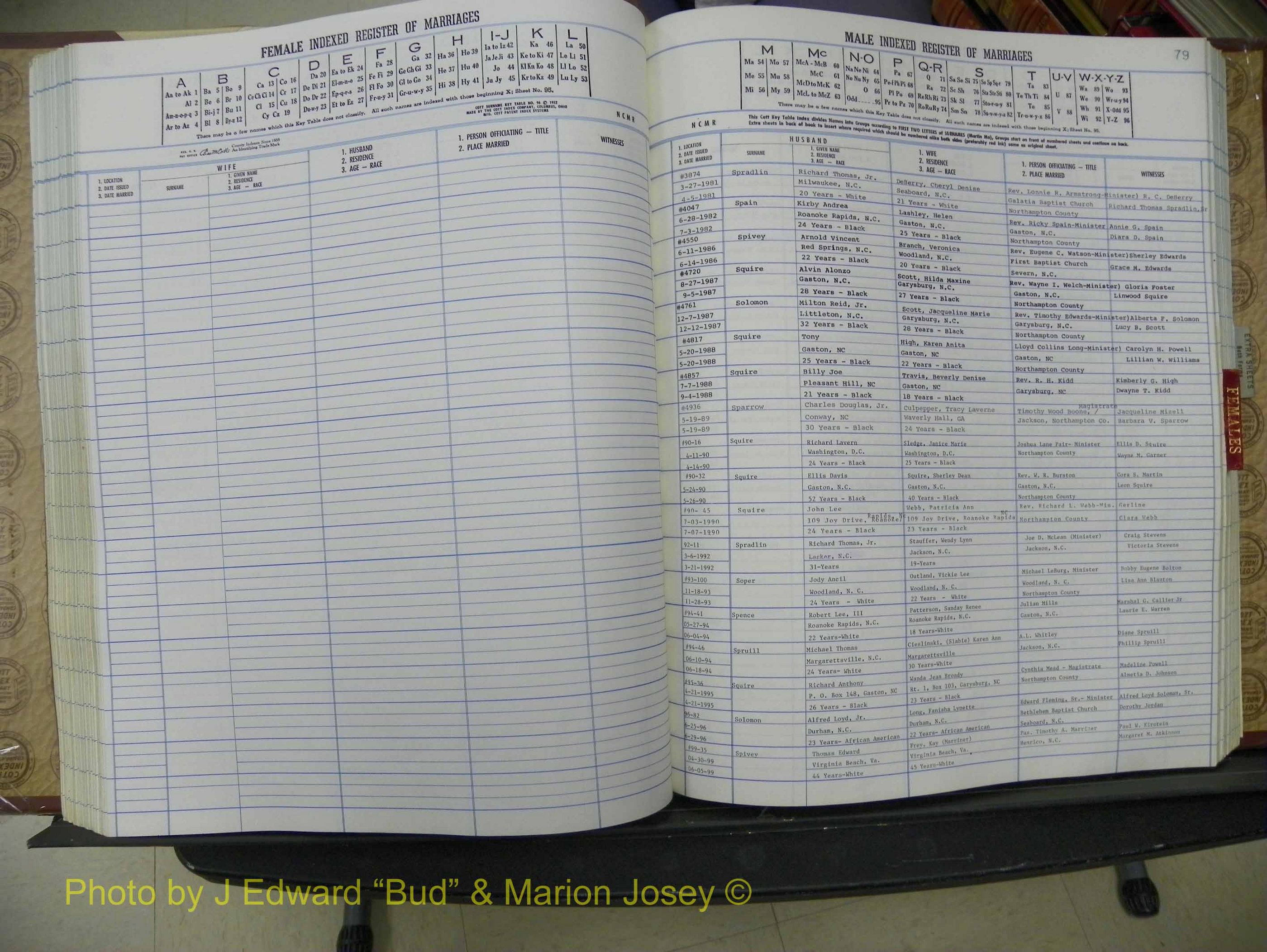 Northampton Marriages, A-Z, 1980-2009 (221).JPG