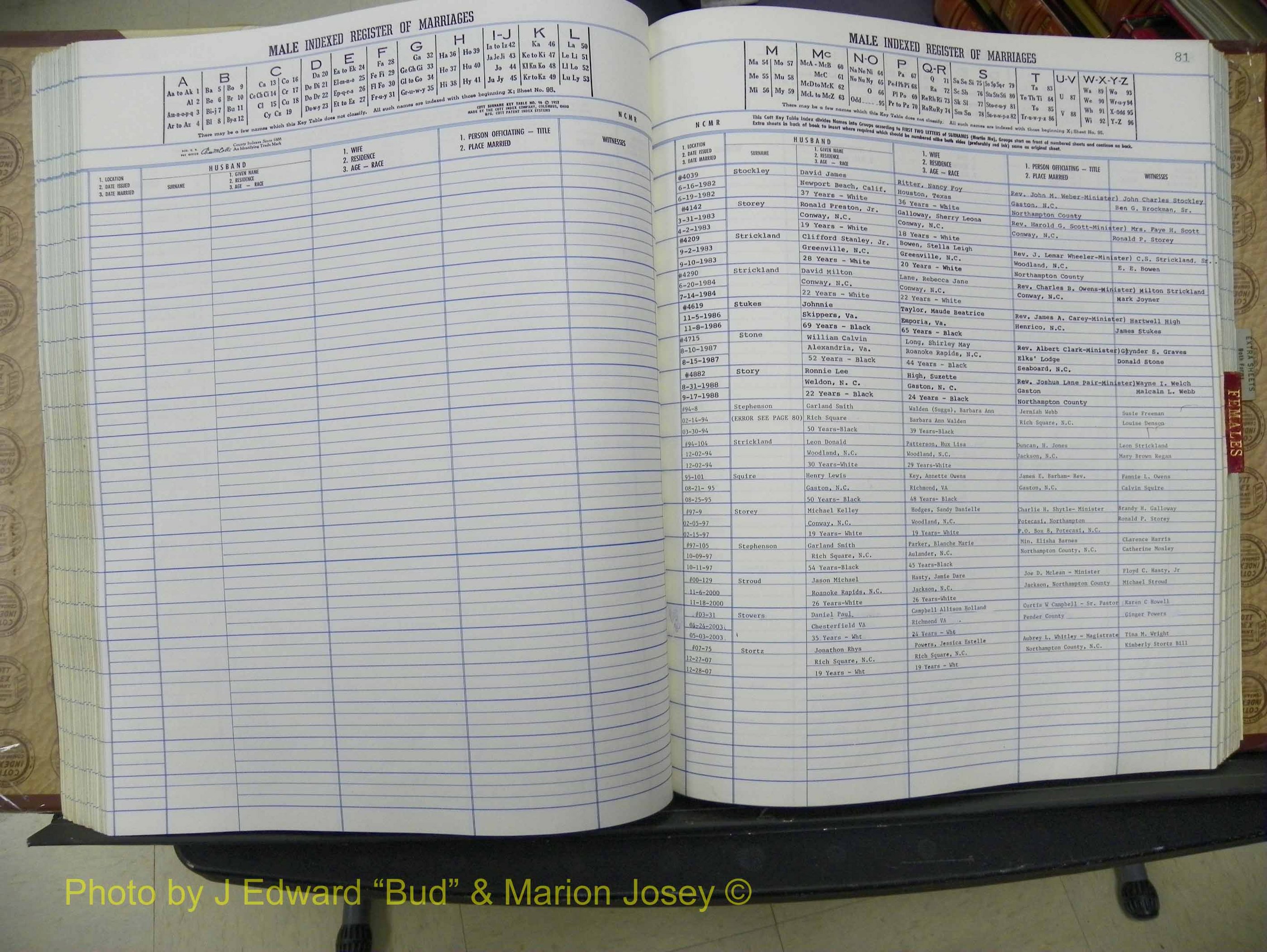 Northampton Marriages, A-Z, 1980-2009 (224).JPG