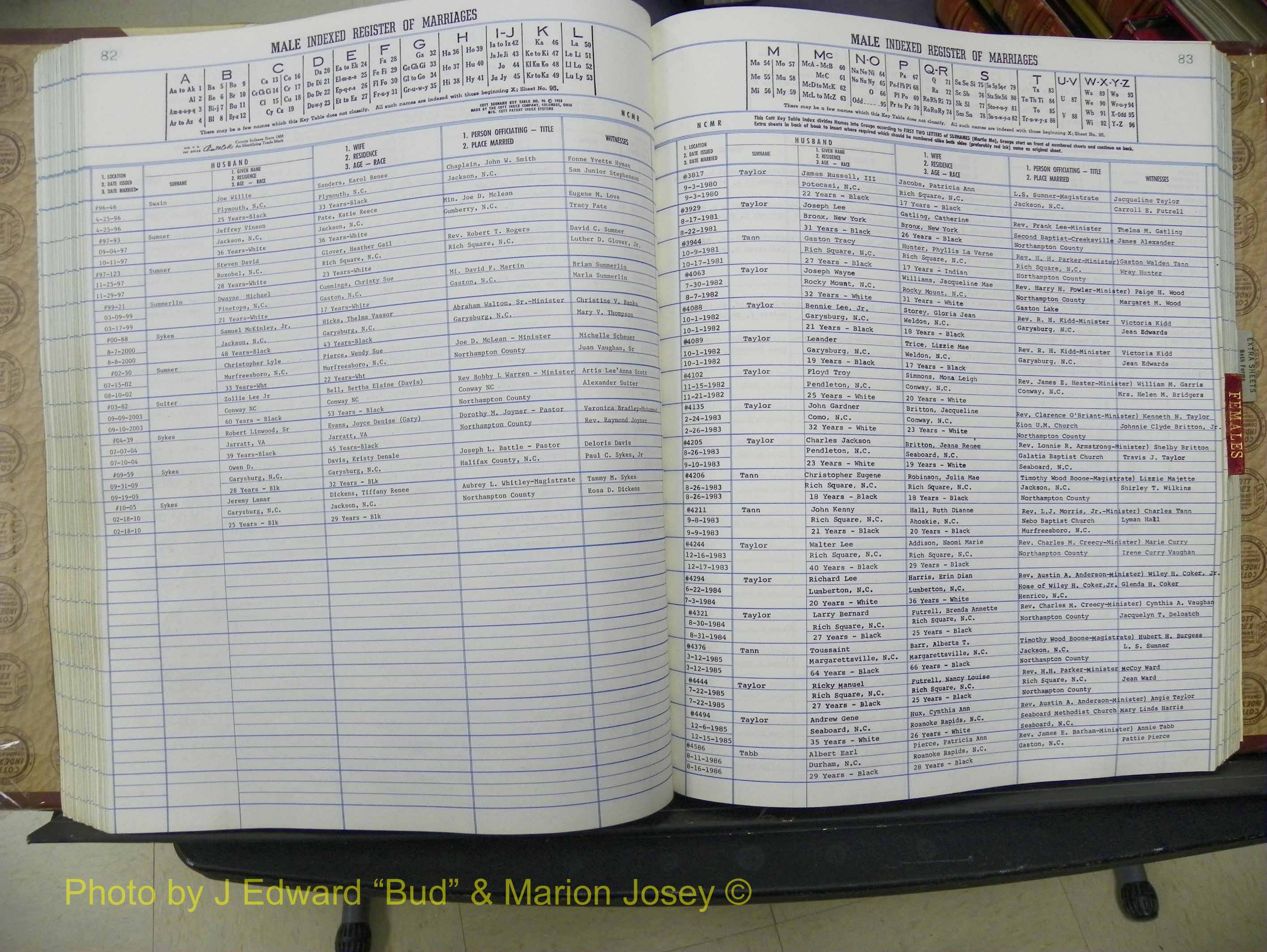 Northampton Marriages, A-Z, 1980-2009 (226).JPG