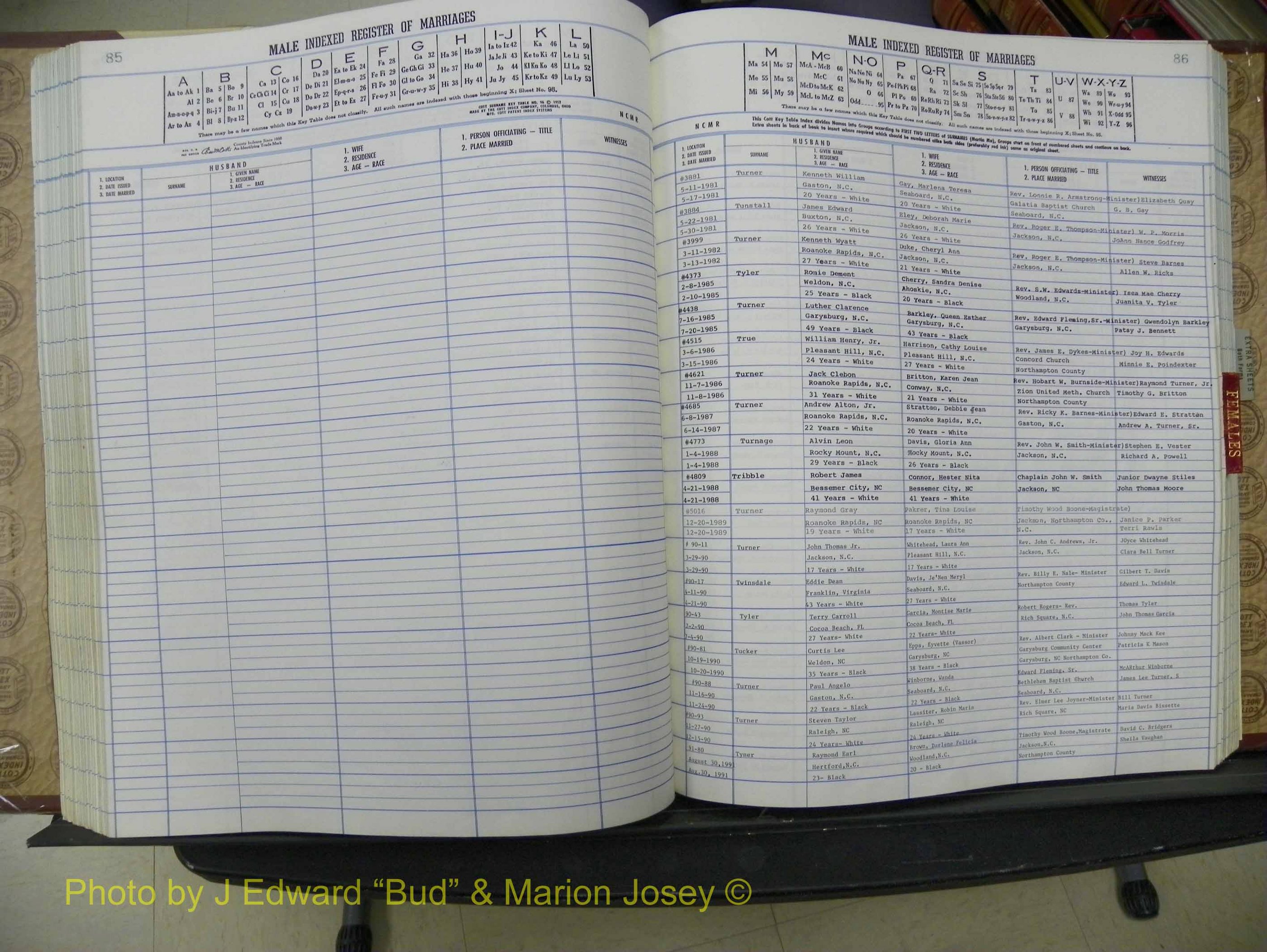 Northampton Marriages, A-Z, 1980-2009 (231).JPG