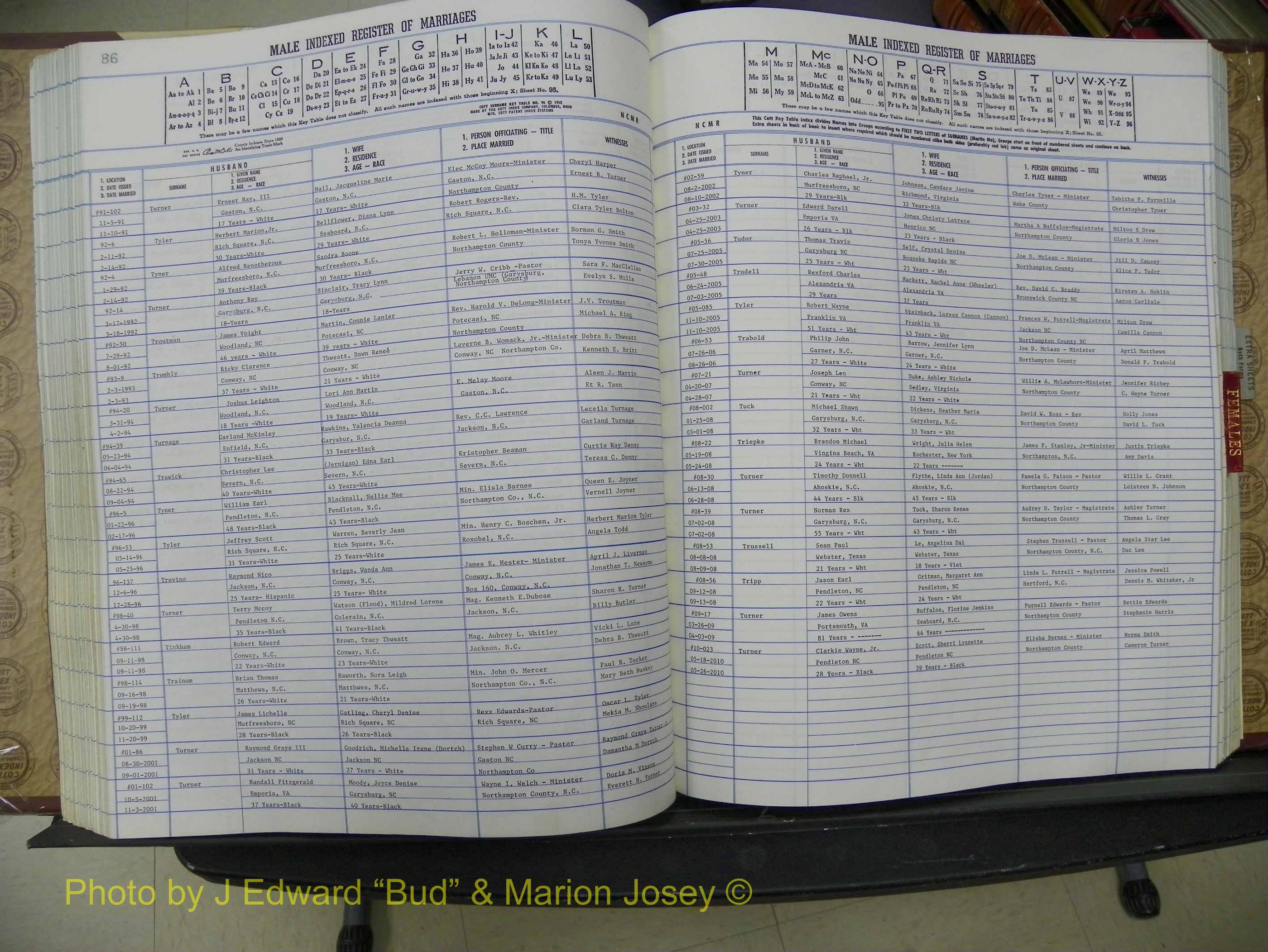 Northampton Marriages, A-Z, 1980-2009 (232).JPG