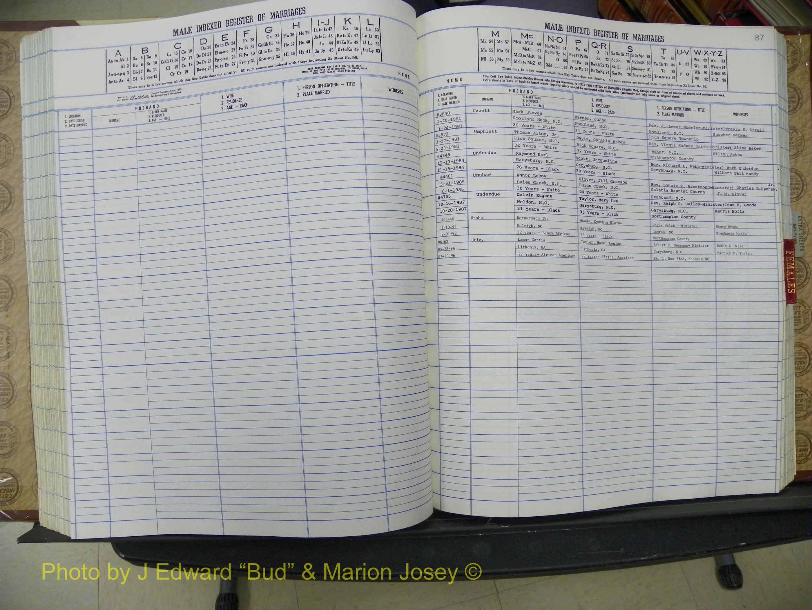 Northampton Marriages, A-Z, 1980-2009 (233).JPG