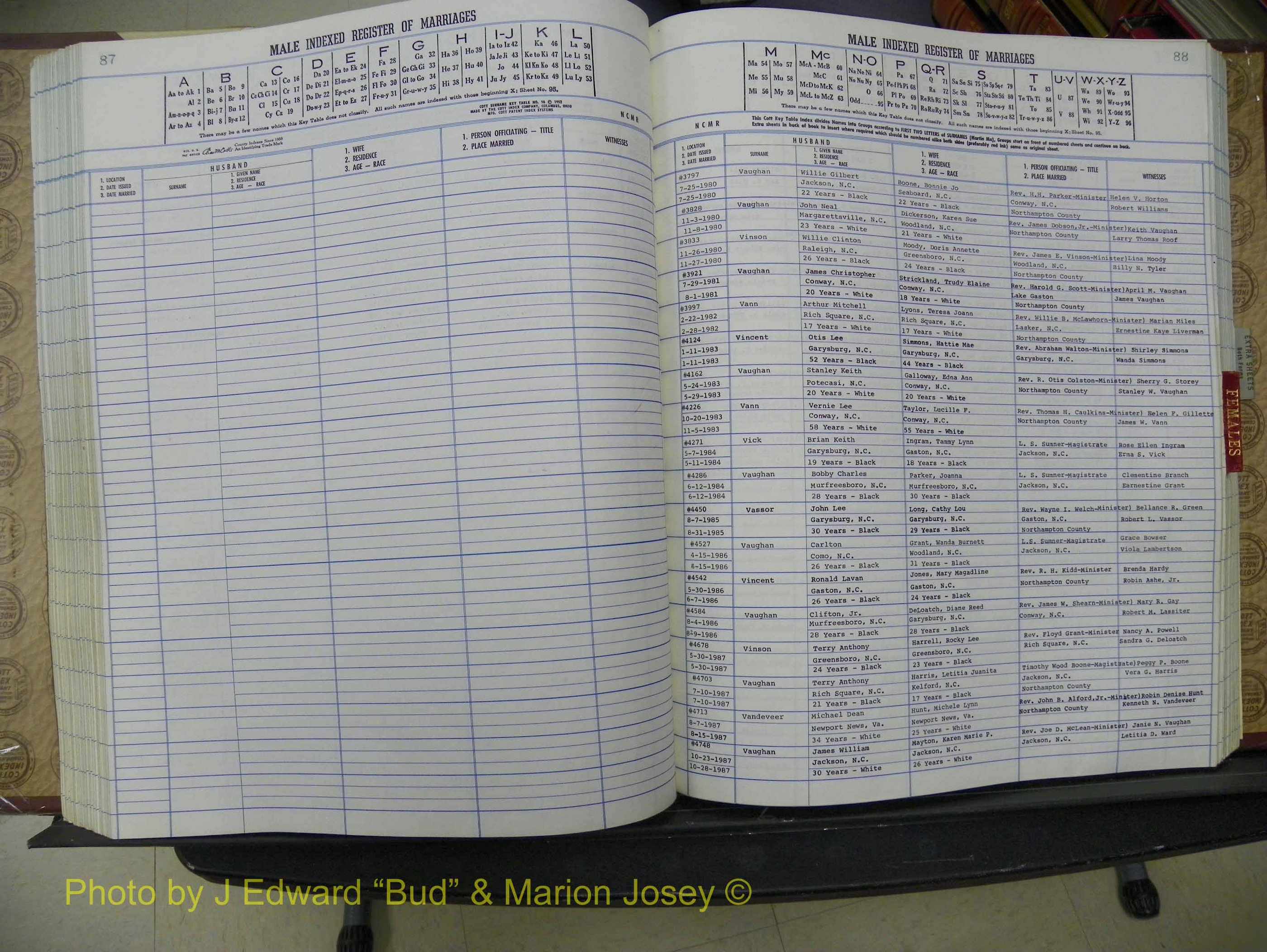 Northampton Marriages, A-Z, 1980-2009 (234).JPG