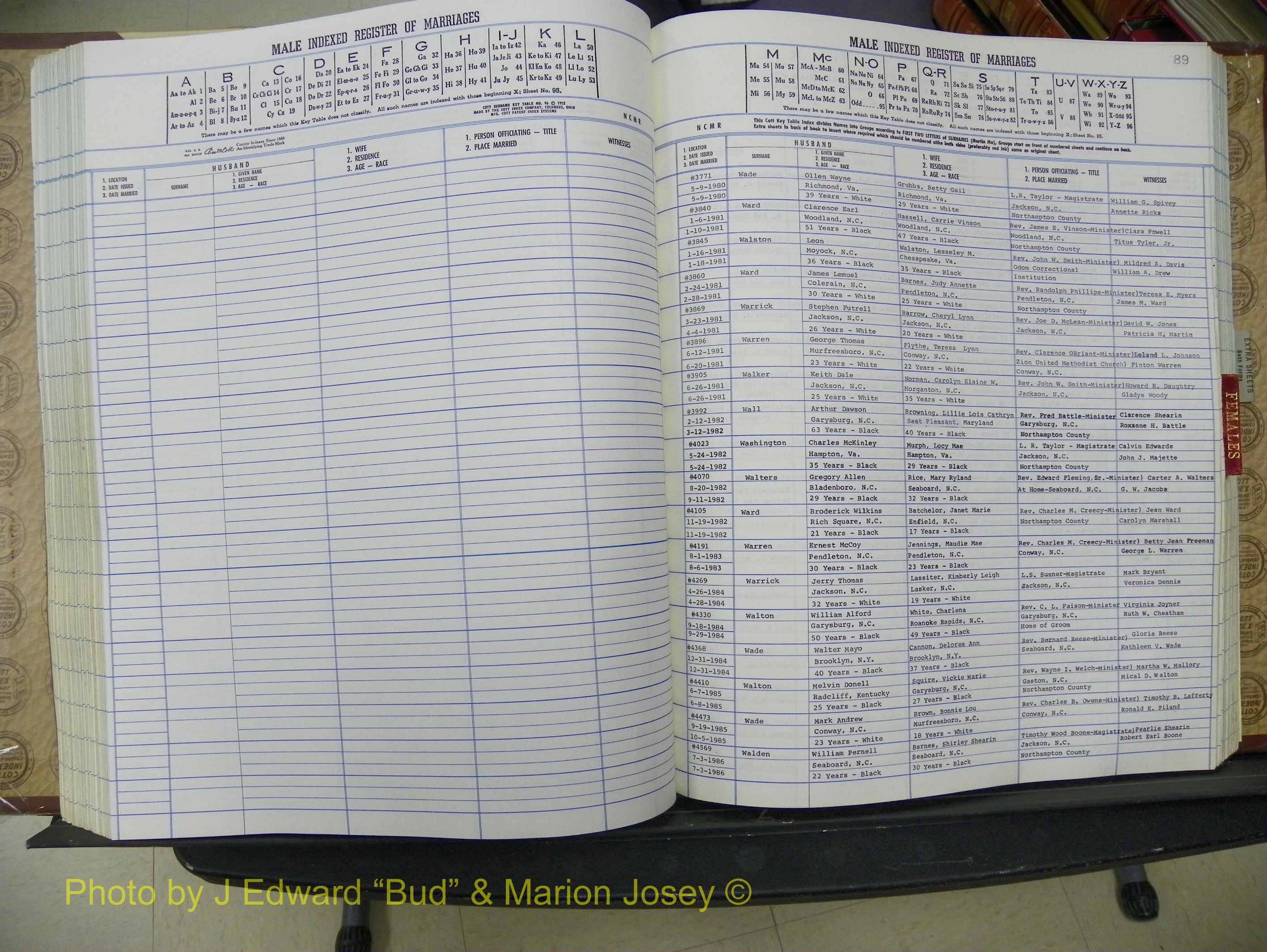 Northampton Marriages, A-Z, 1980-2009 (237).JPG