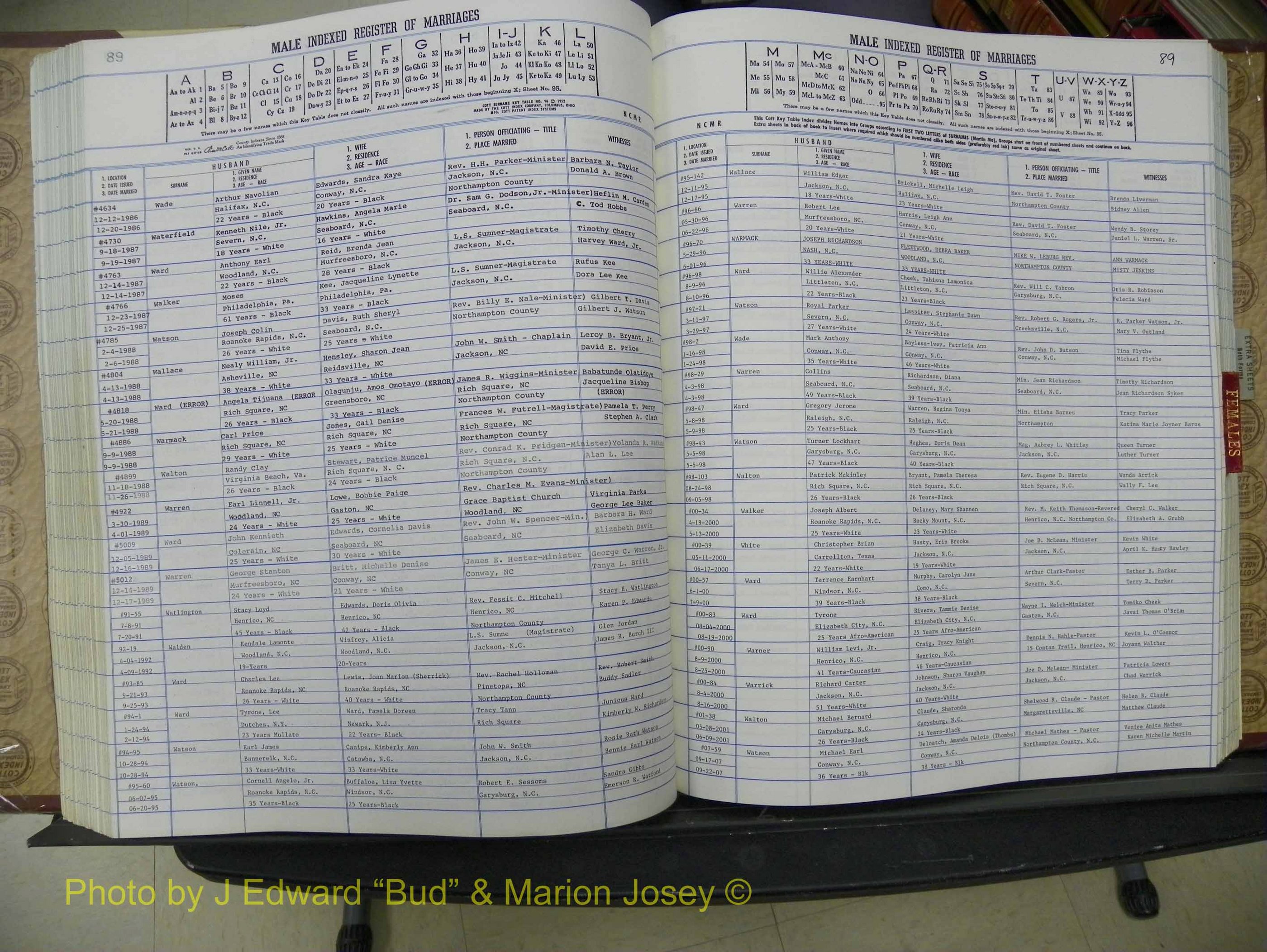 Northampton Marriages, A-Z, 1980-2009 (238).JPG
