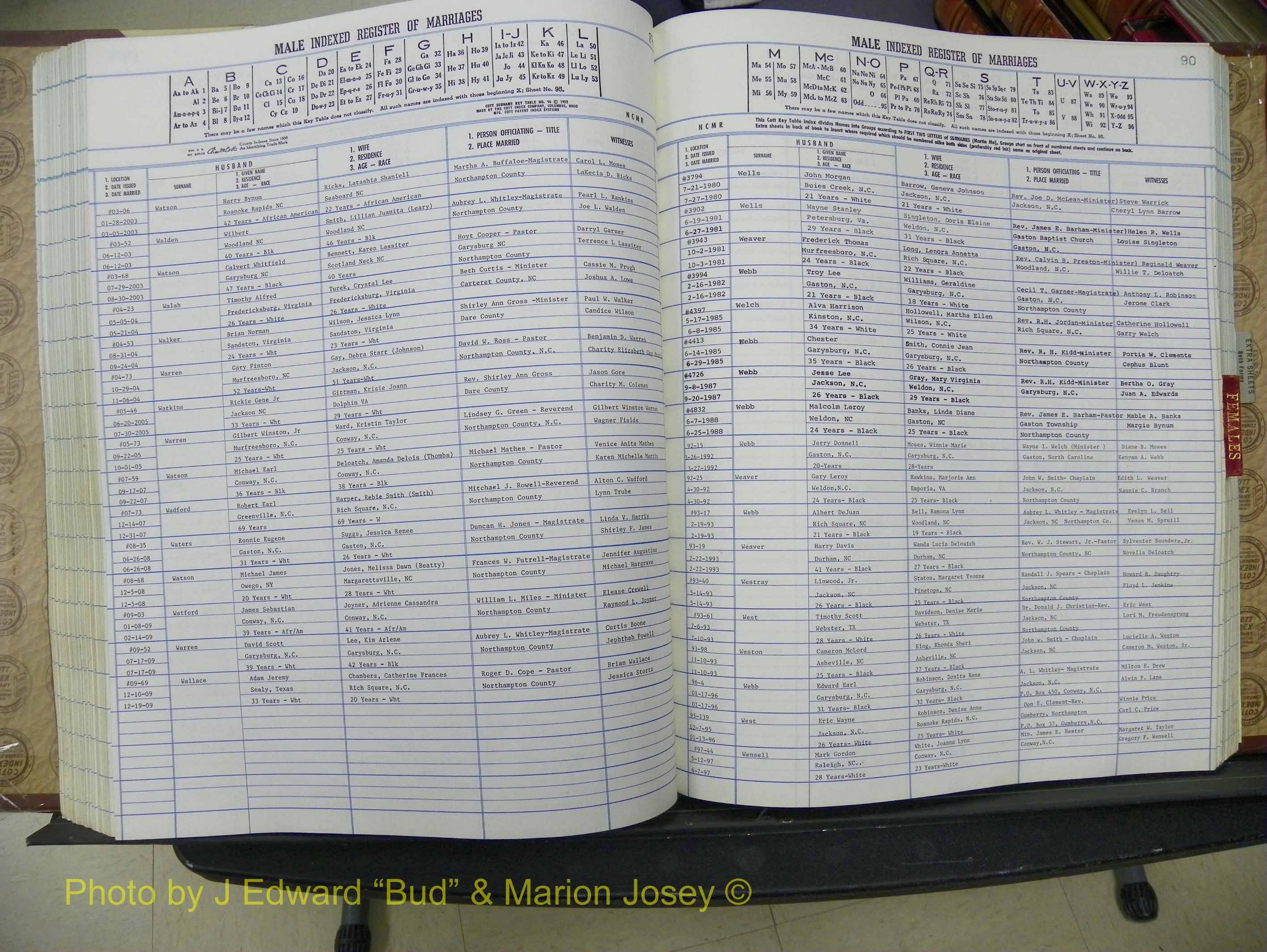 Northampton Marriages, A-Z, 1980-2009 (239).JPG