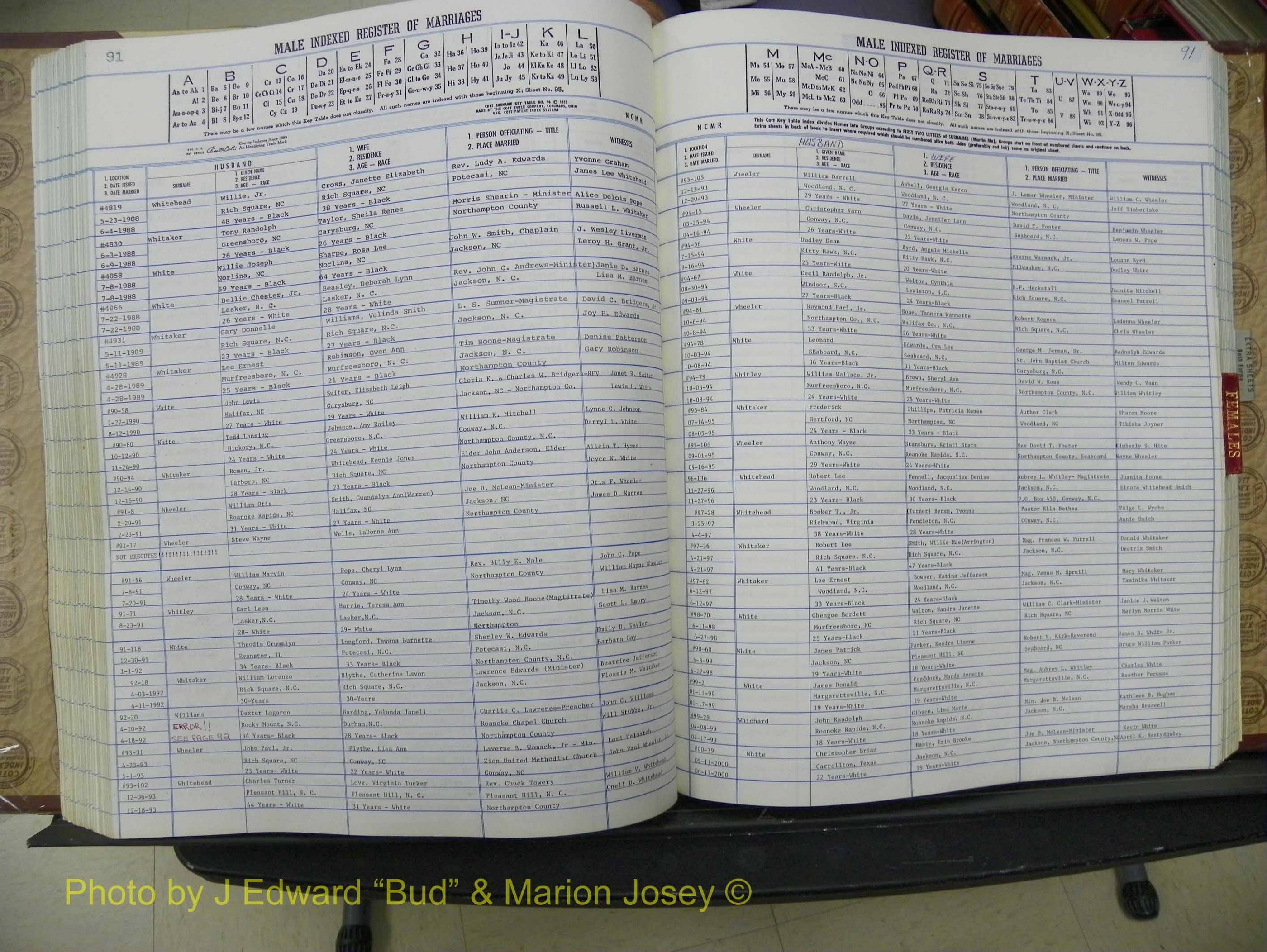 Northampton Marriages, A-Z, 1980-2009 (241).JPG