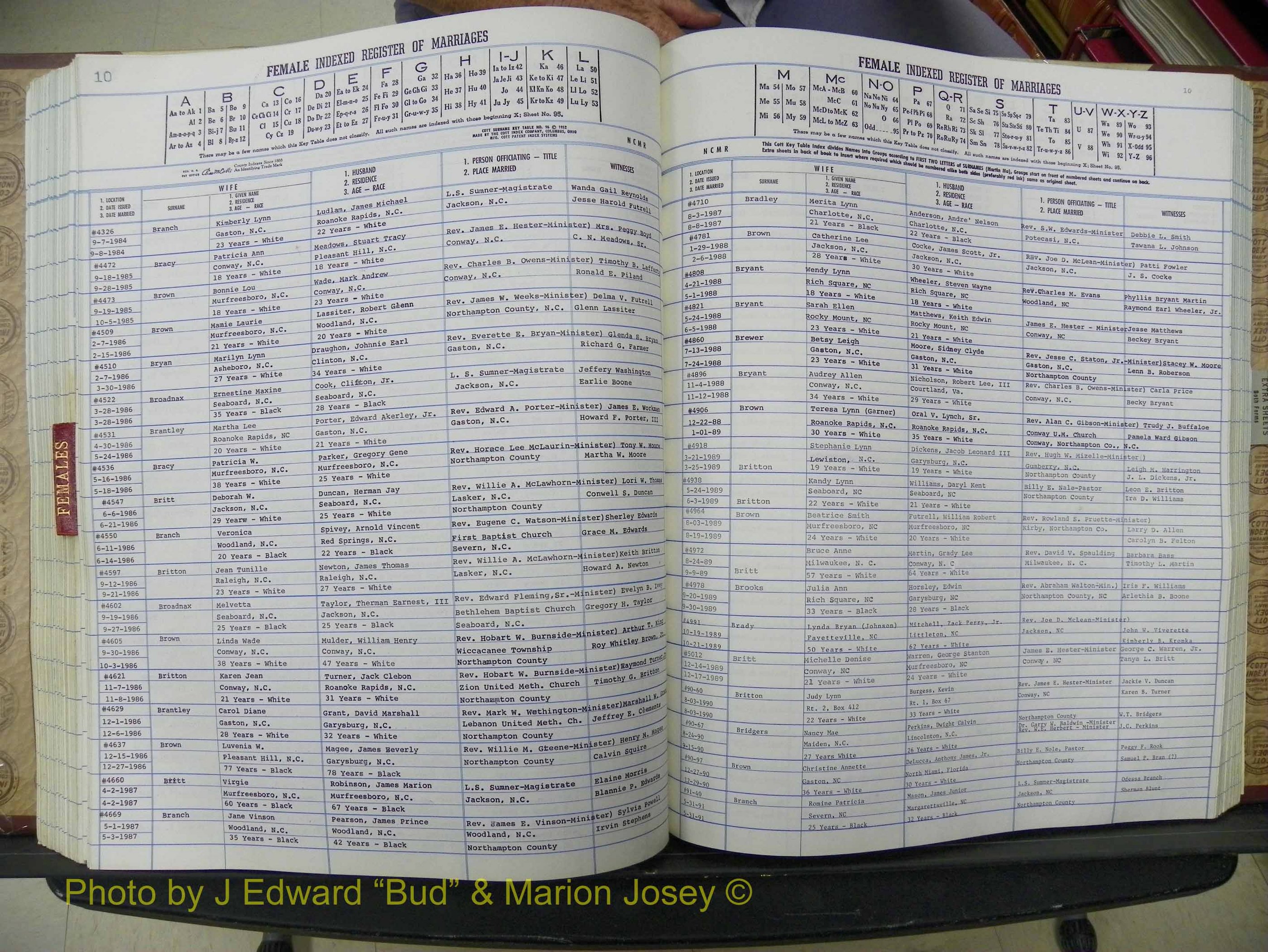 Northampton Marriages, A-Z, 1980-2009 (264).JPG