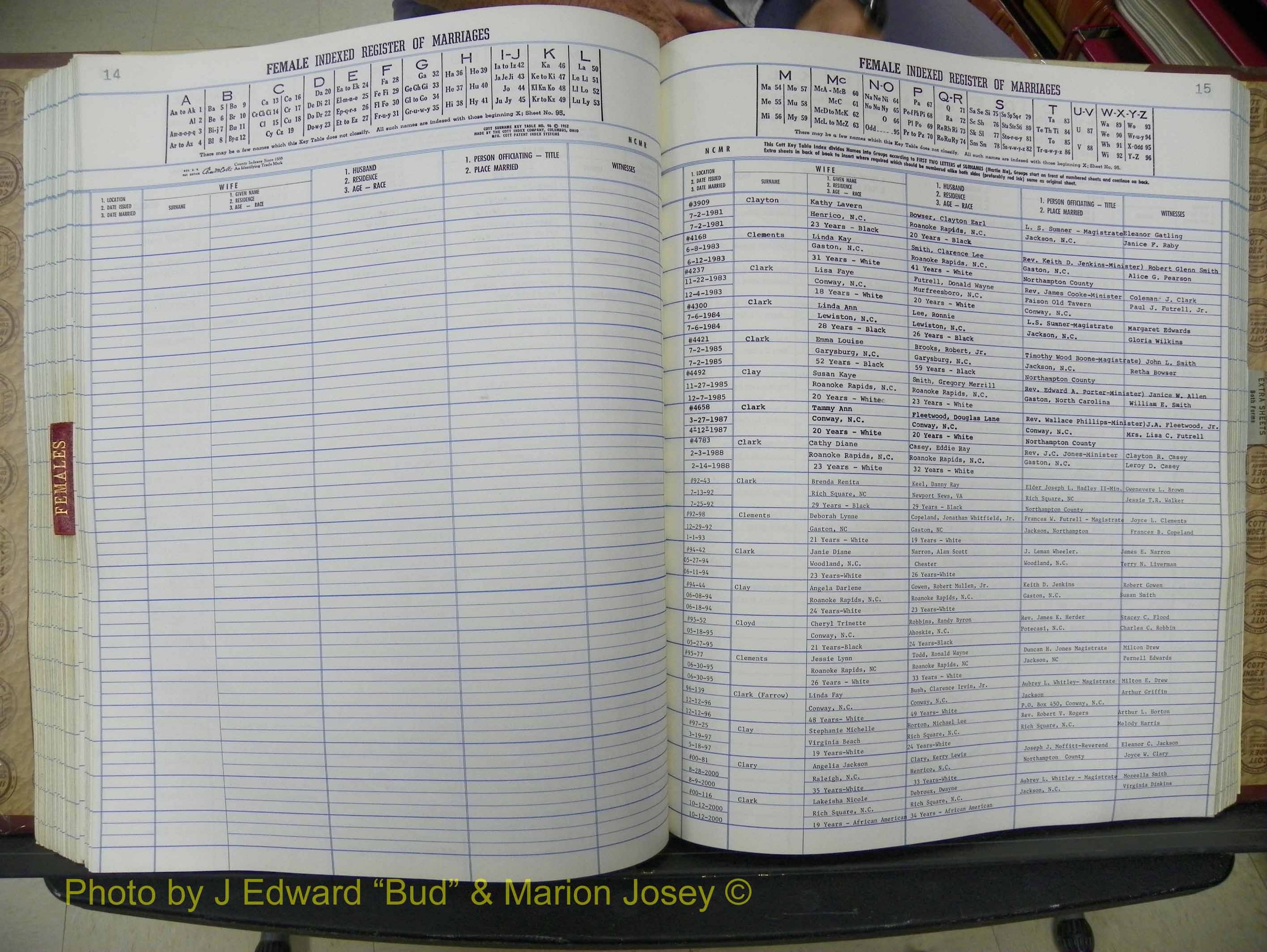 Northampton Marriages, A-Z, 1980-2009 (273).JPG
