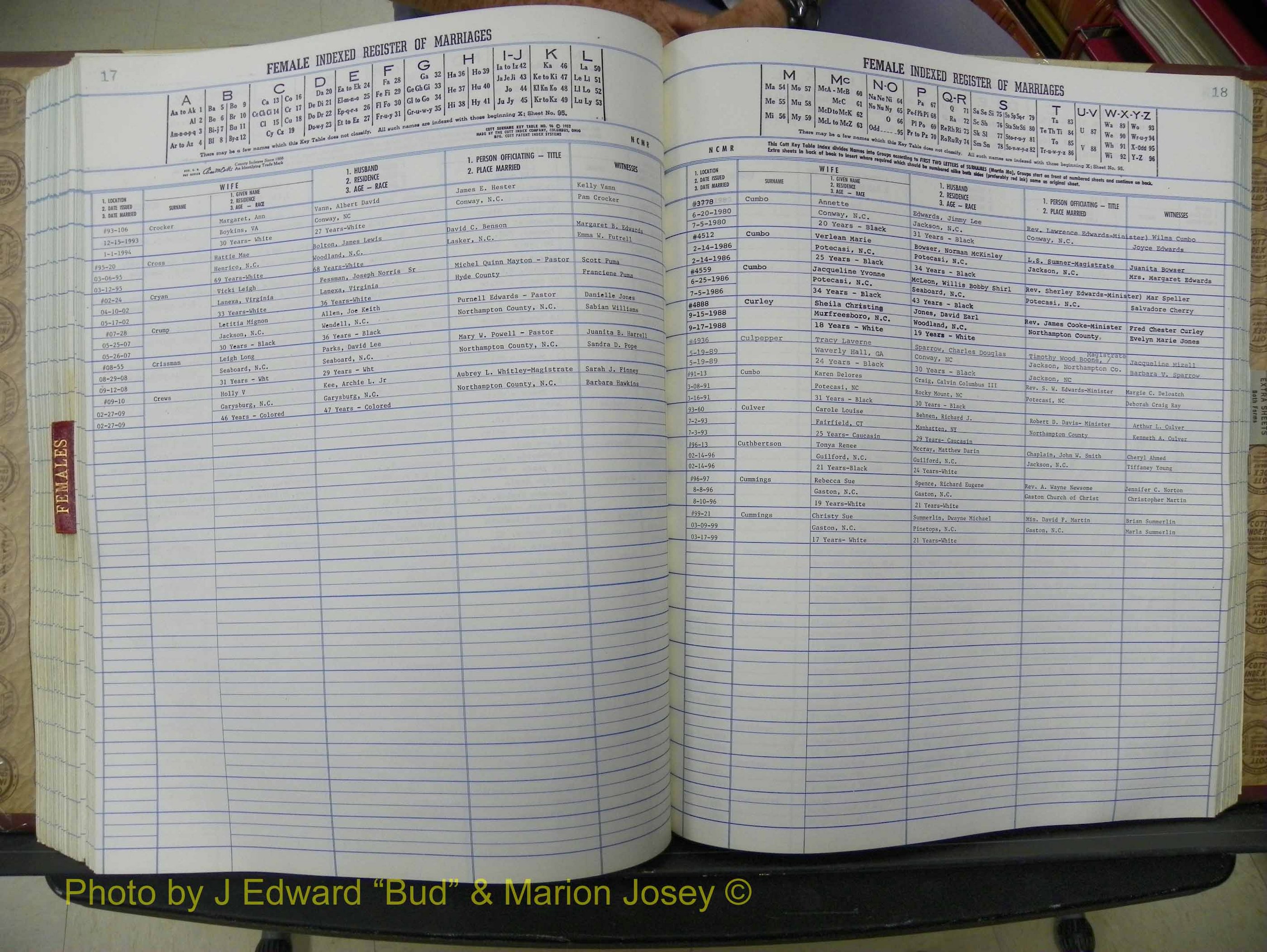 Northampton Marriages, A-Z, 1980-2009 (278).JPG