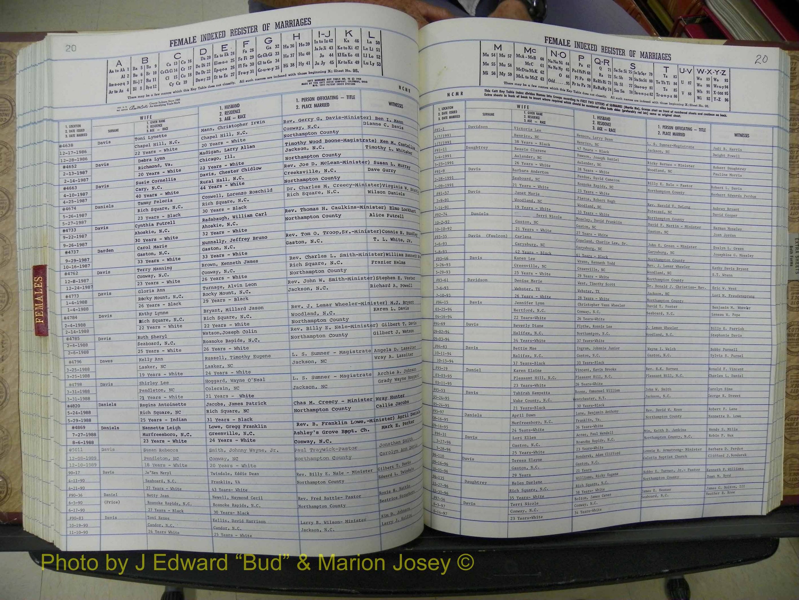 Northampton Marriages, A-Z, 1980-2009 (280).JPG