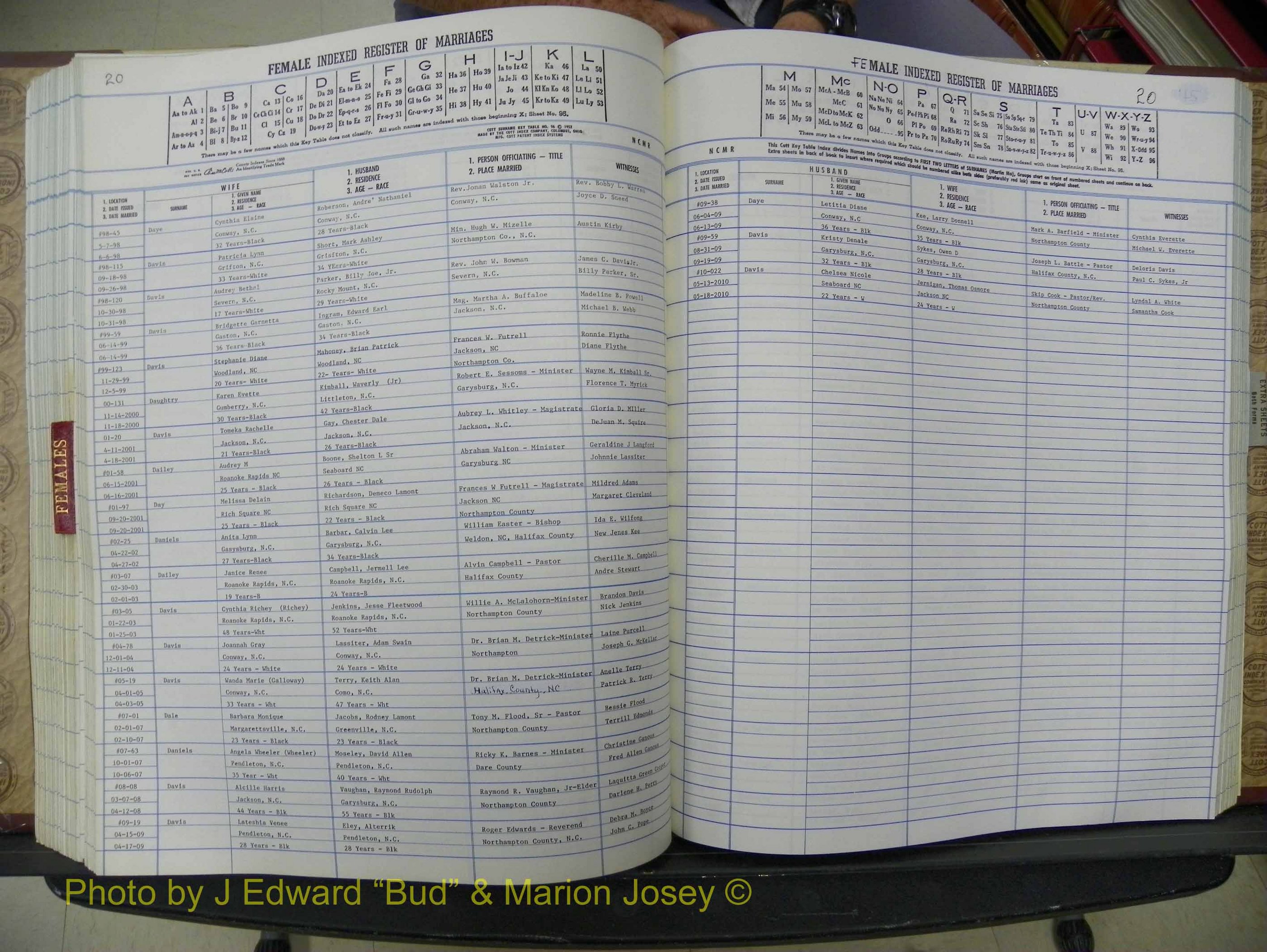 Northampton Marriages, A-Z, 1980-2009 (281).JPG
