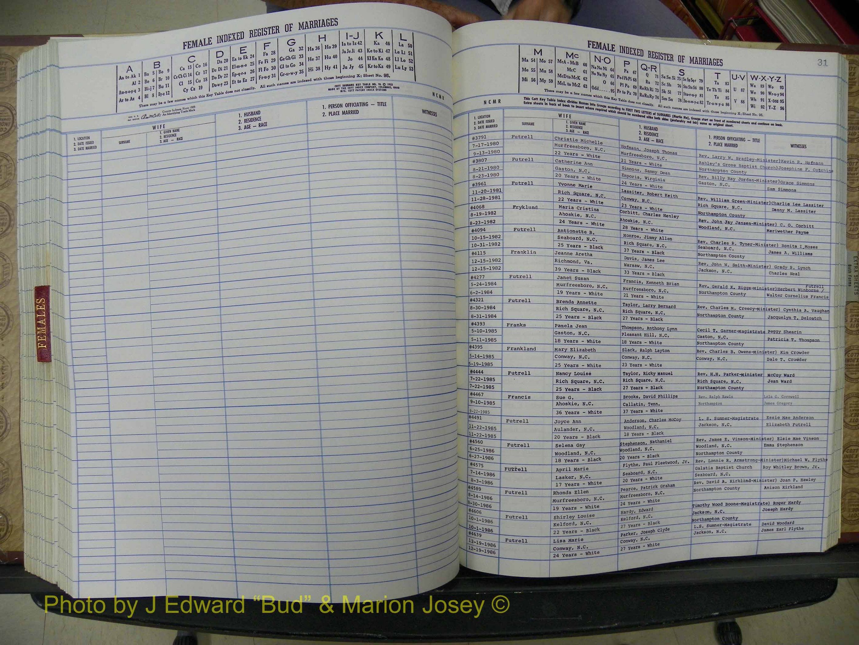 Northampton Marriages, A-Z, 1980-2009 (296).JPG