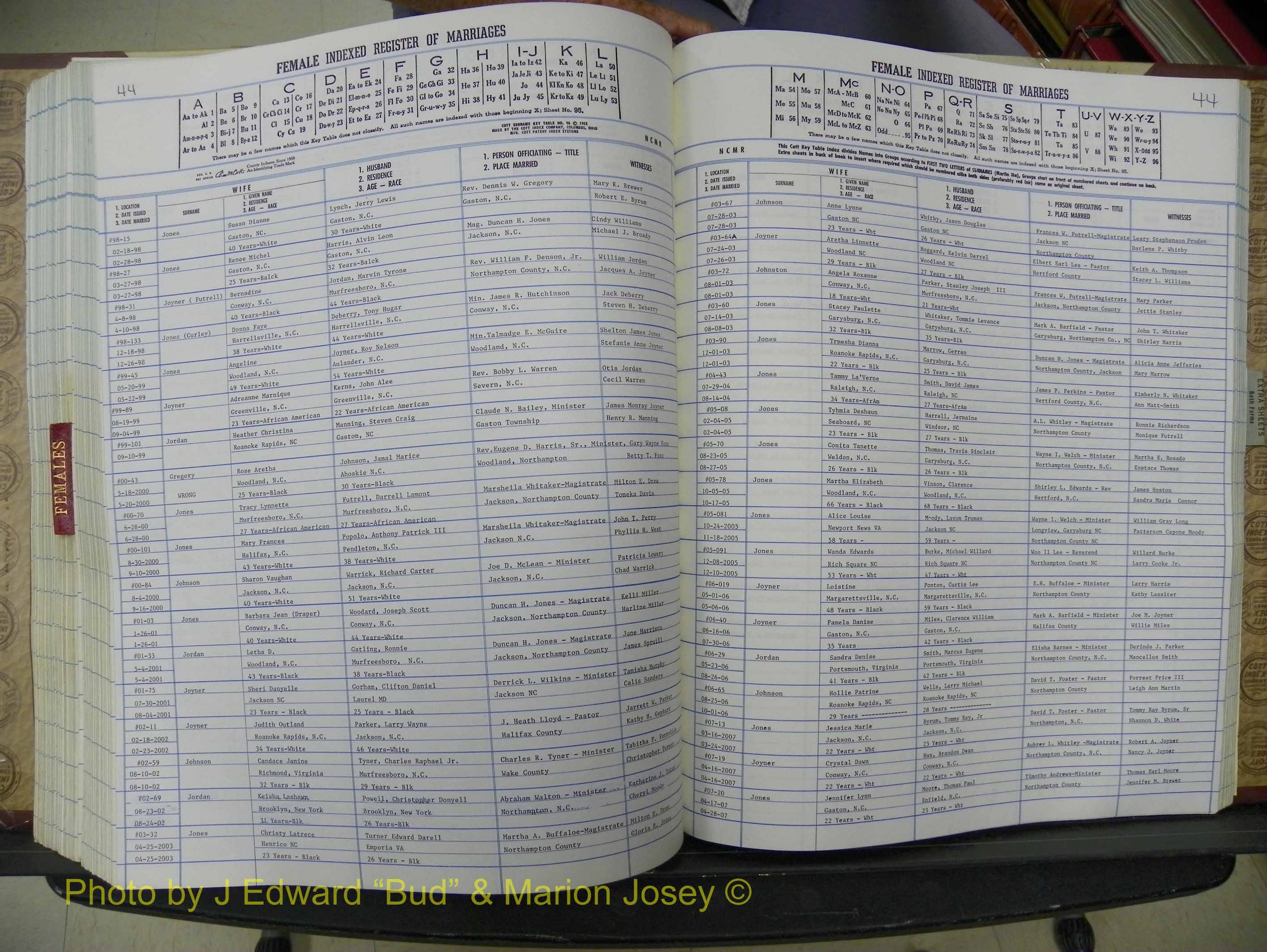 Northampton Marriages, A-Z, 1980-2009 (320).JPG
