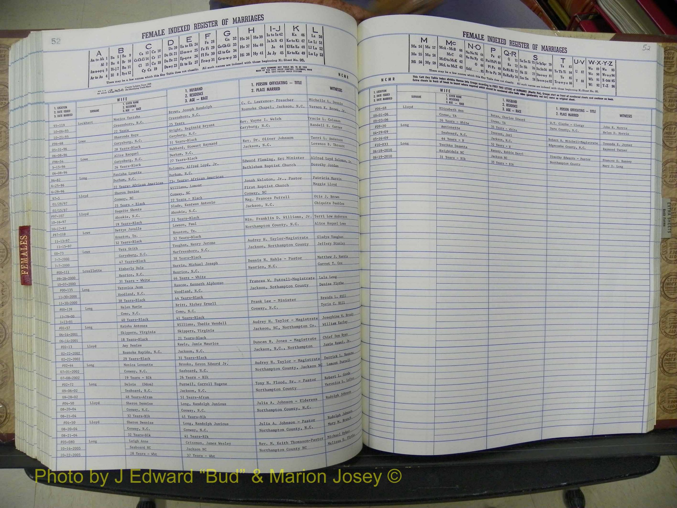 Northampton Marriages, A-Z, 1980-2009 (332).JPG