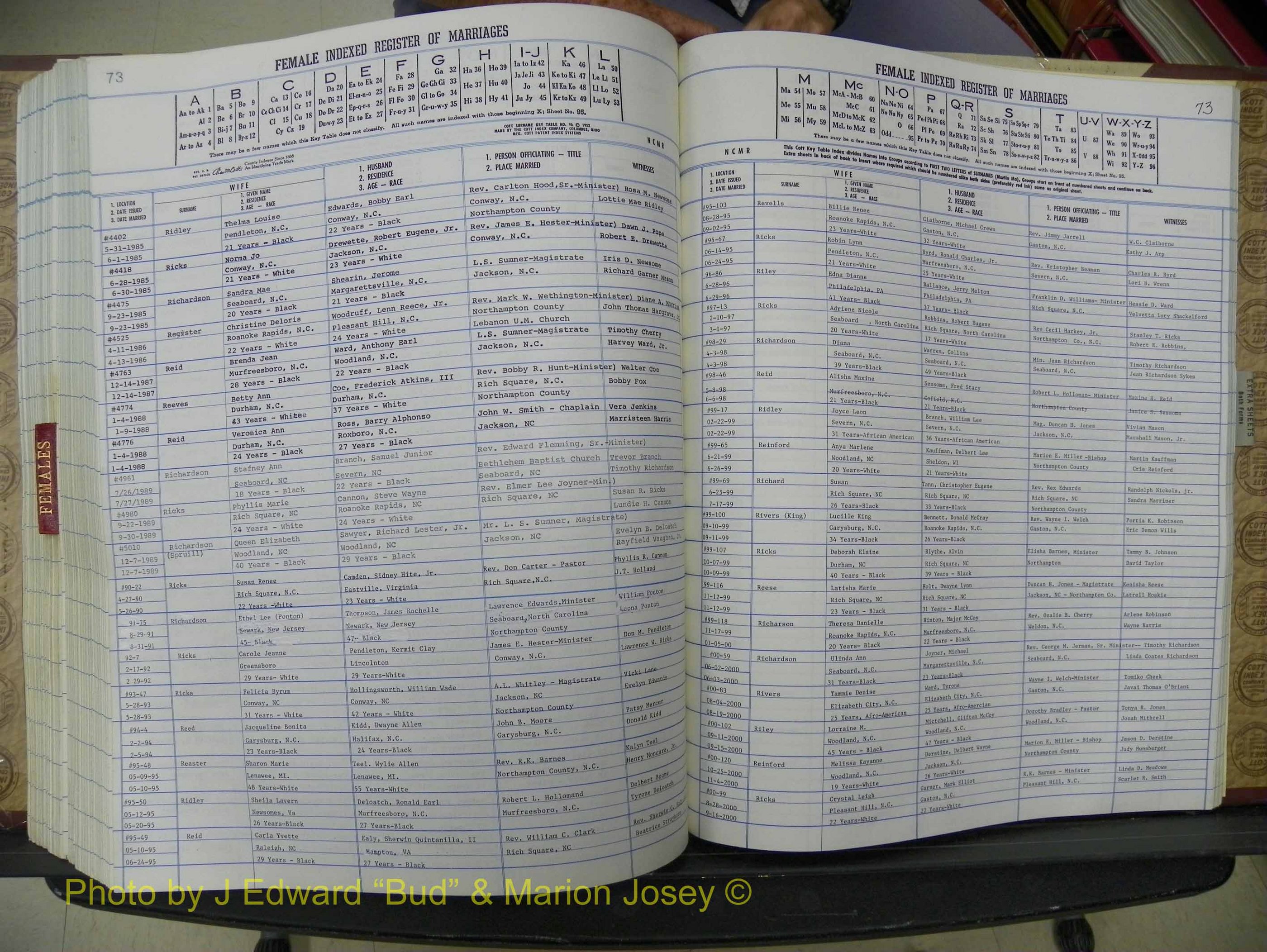 Northampton Marriages, A-Z, 1980-2009 (365).JPG