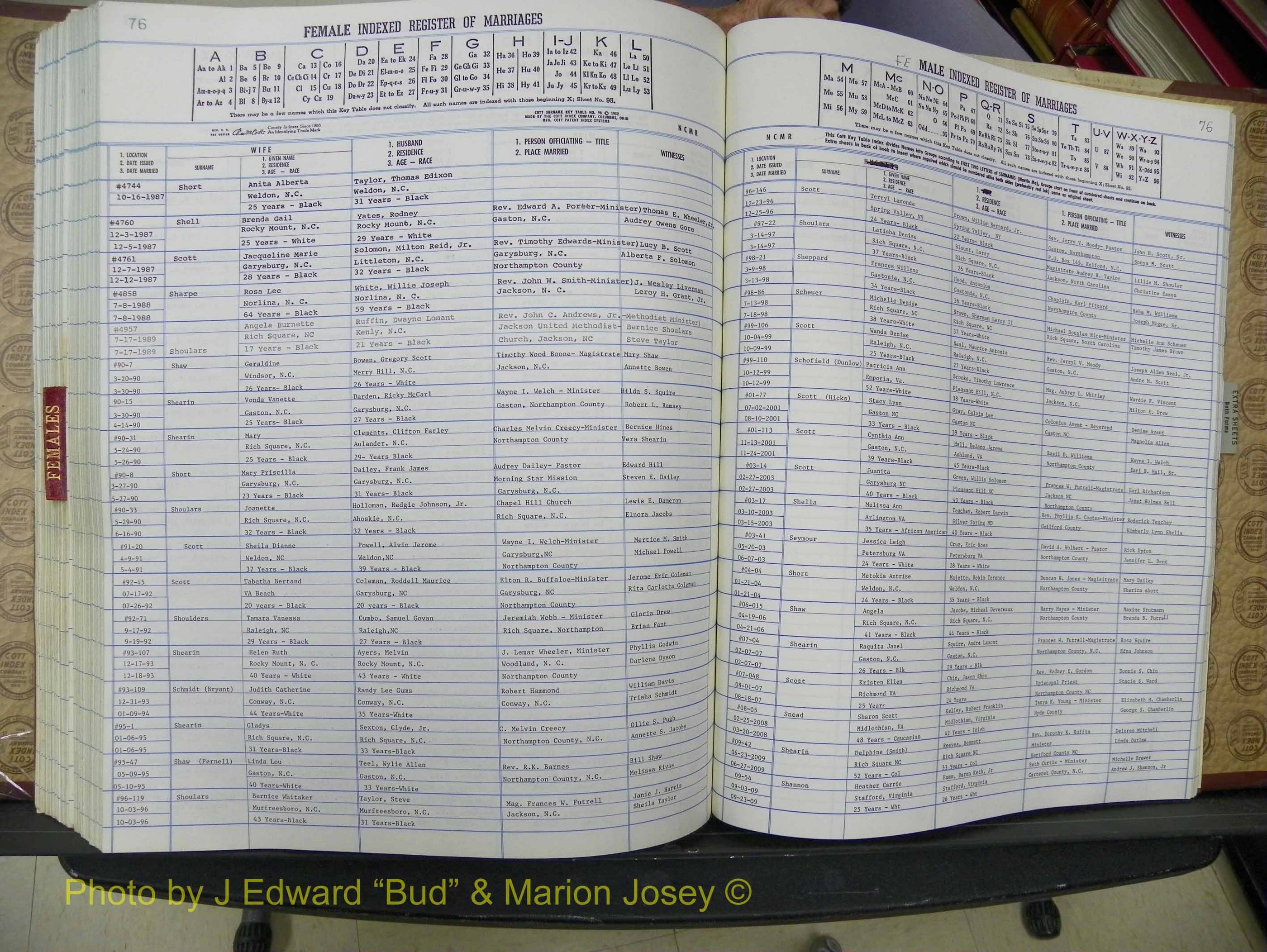 Northampton Marriages, A-Z, 1980-2009 (372).JPG