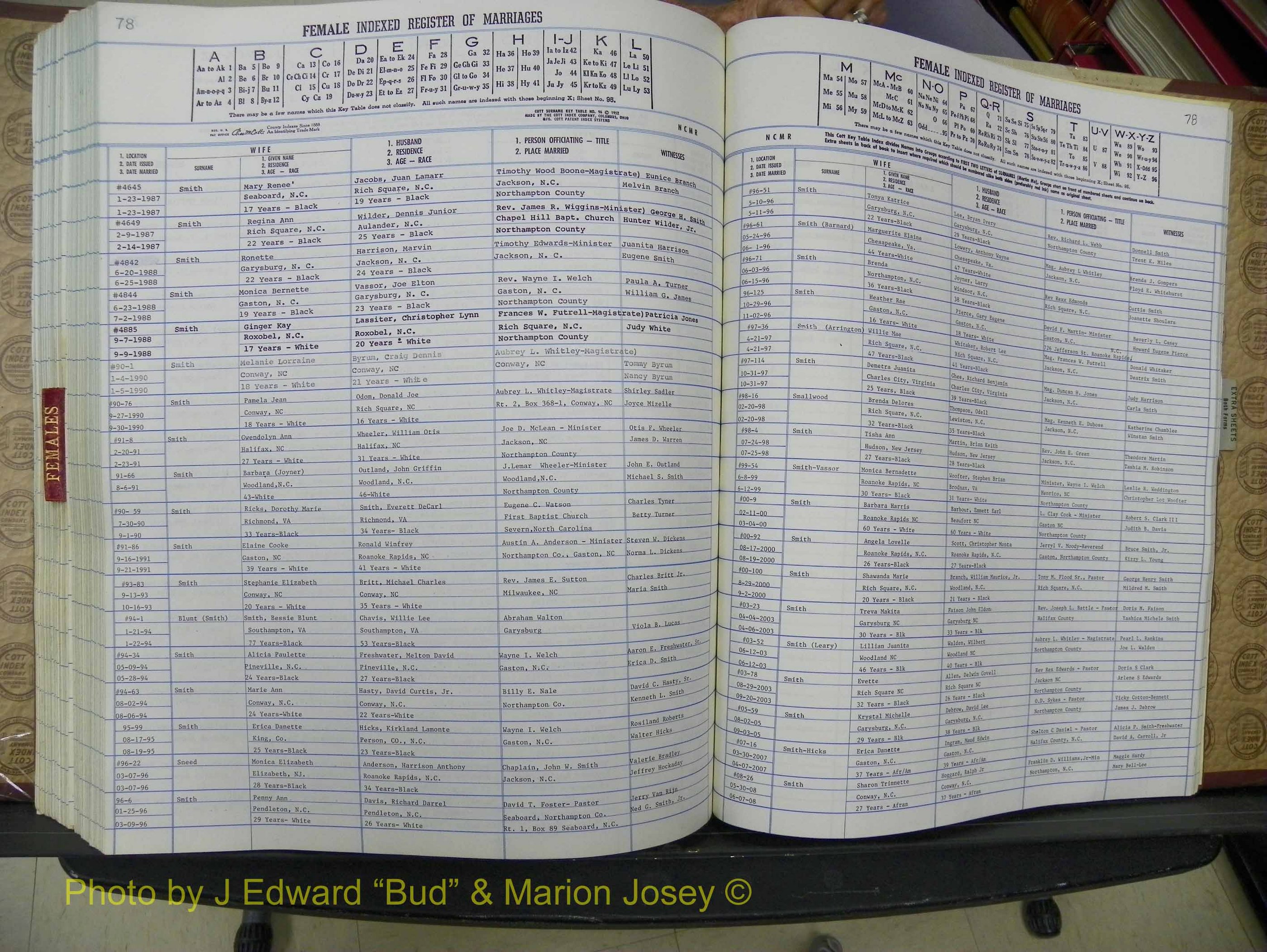 Northampton Marriages, A-Z, 1980-2009 (375).JPG