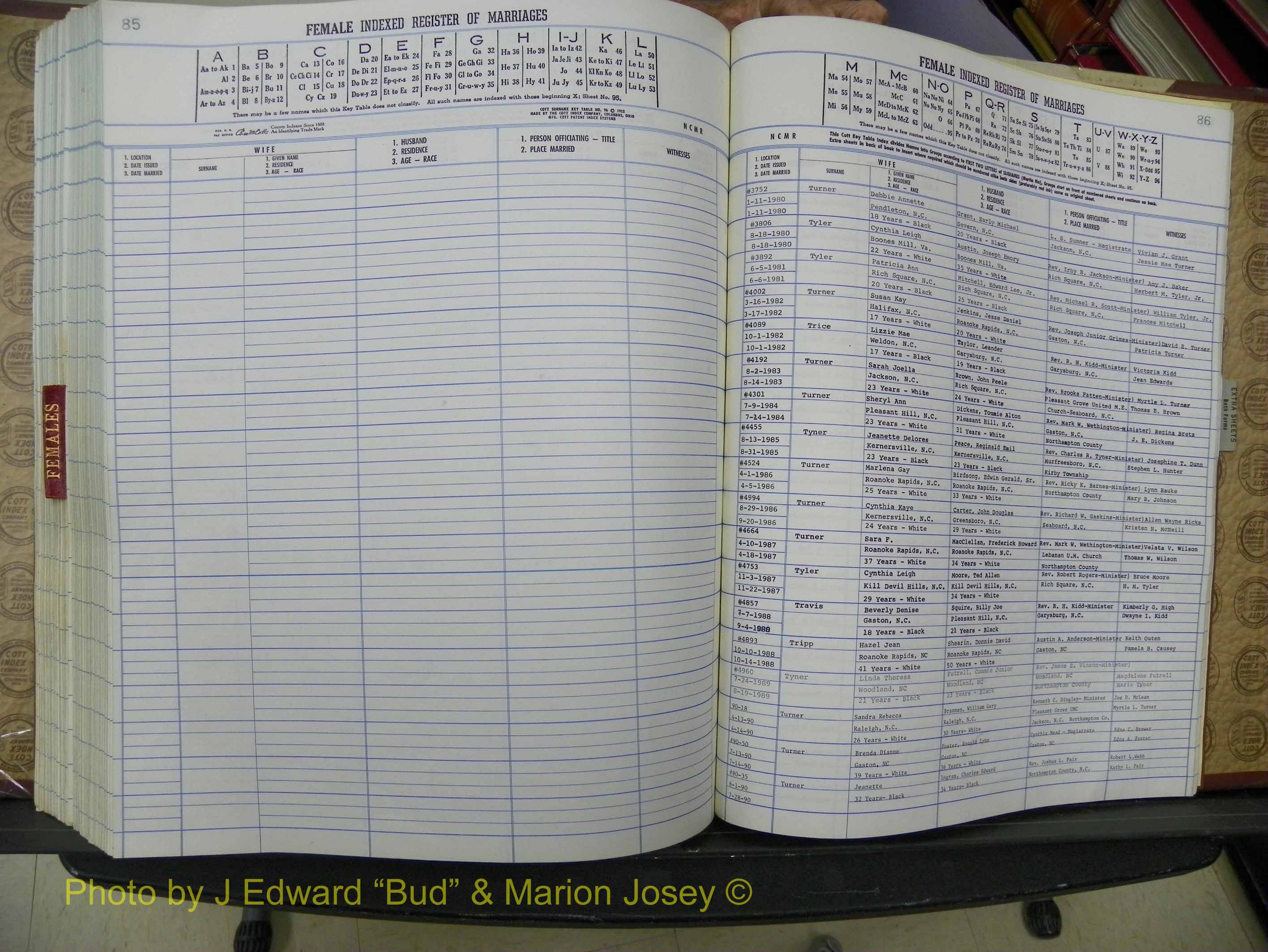 Northampton Marriages, A-Z, 1980-2009 (384).JPG